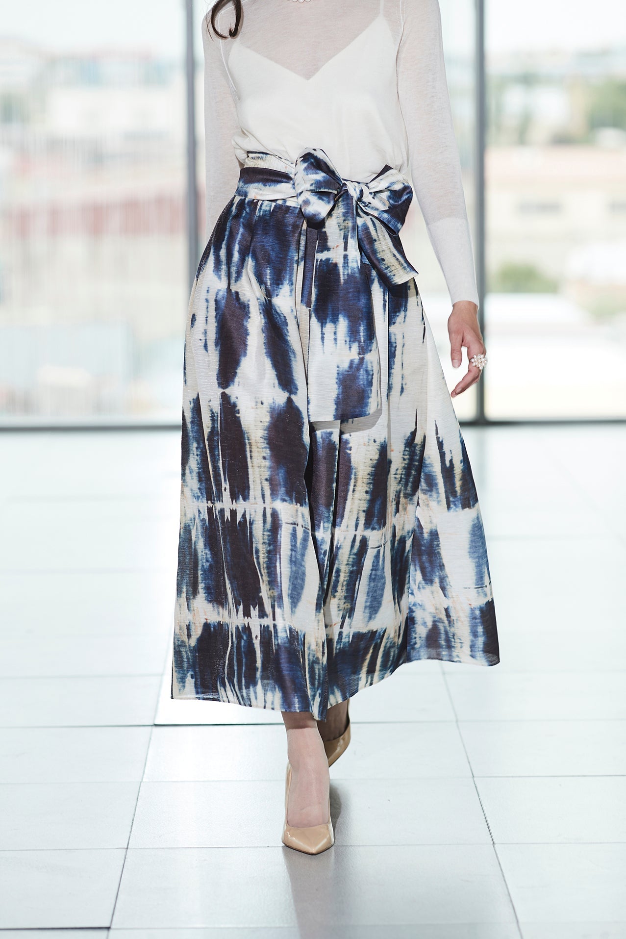 FALDA MIDI TAFETA ZAFIRO BASTIAN - THE EXTREME COLLECTION