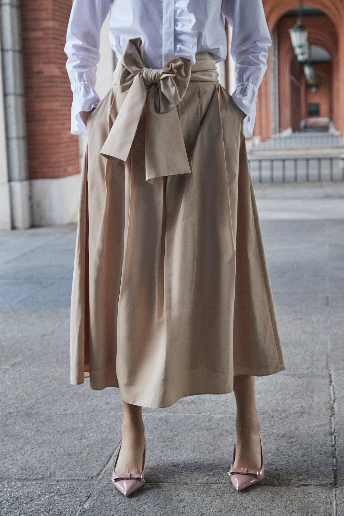FALDA TAFETA LAZO BEIGE - THE EXTREME COLLECTION