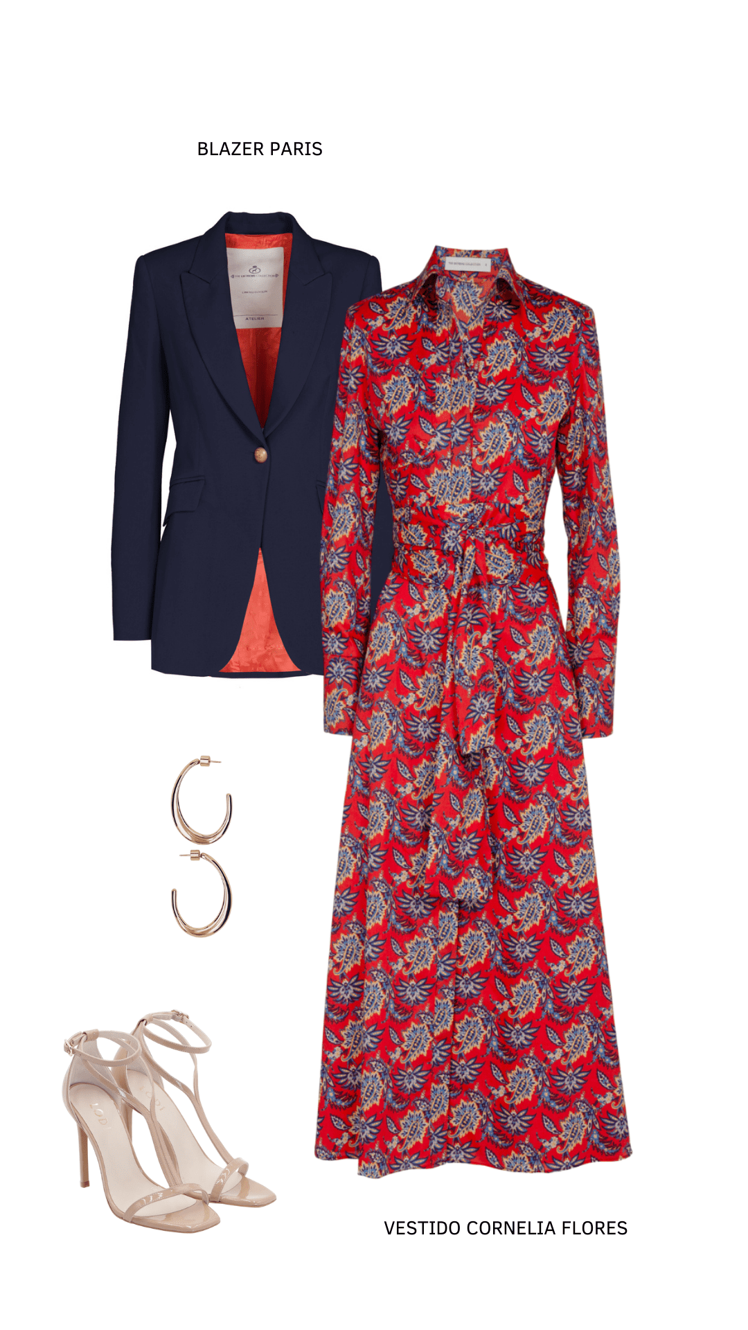 LOOK VESTIDO ESTAMPADO NARANJA CORNELIA - THE EXTREME COLLECTION