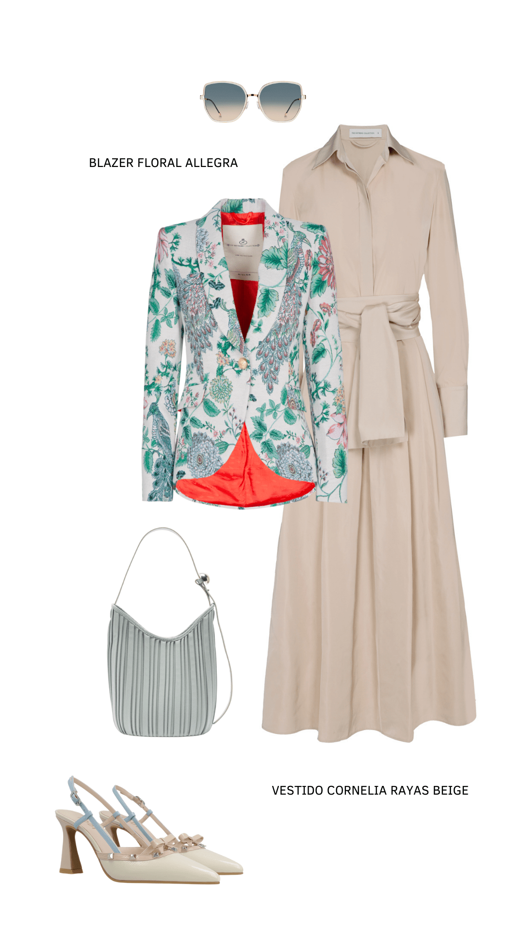 LOOK VESTIDO LISO BEIGE CORNELIA - THE EXTREME COLLECTION