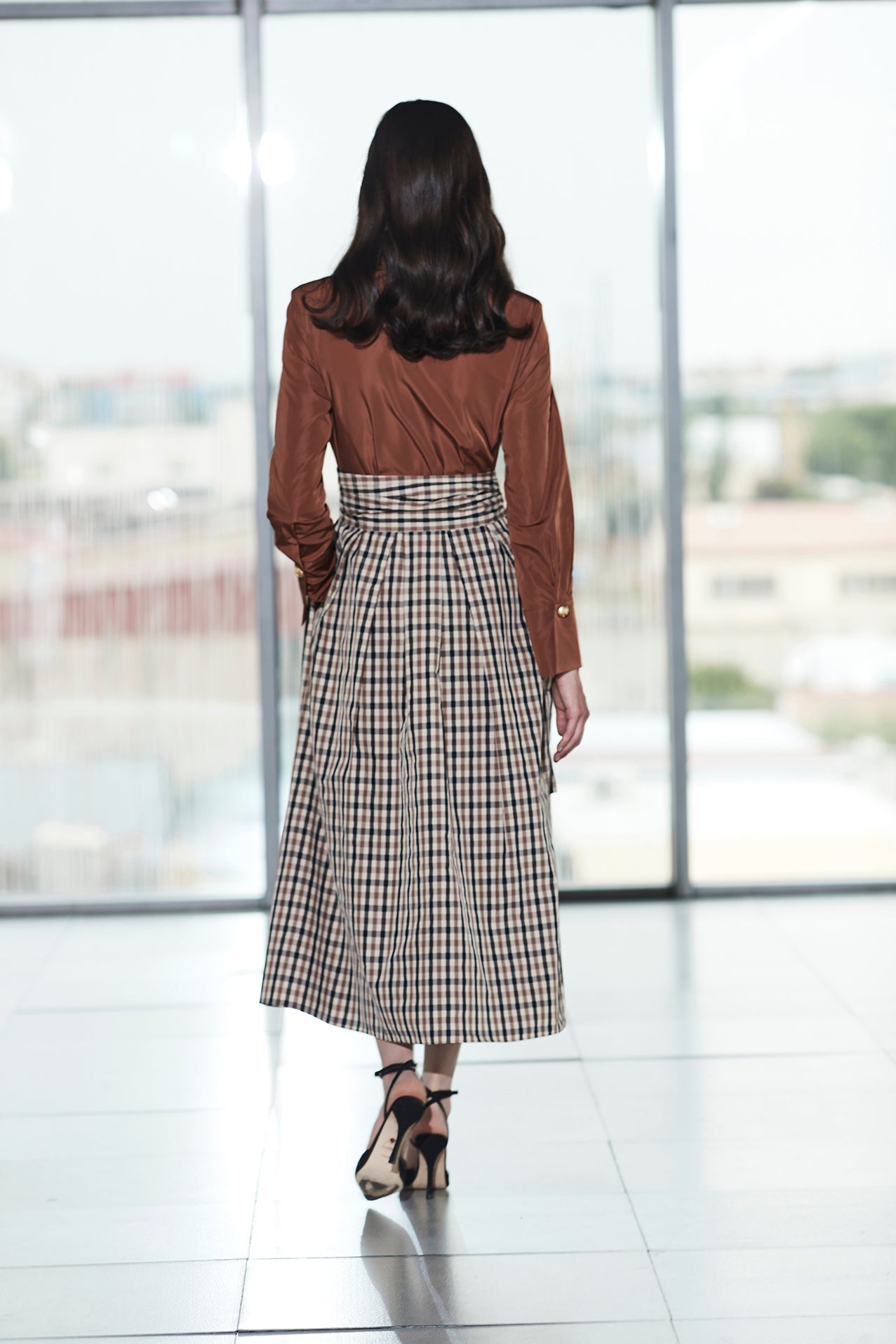 VESTIDO COMBINADO PATA DE GALLO CORNELIA - THE EXTREME COLLECTION