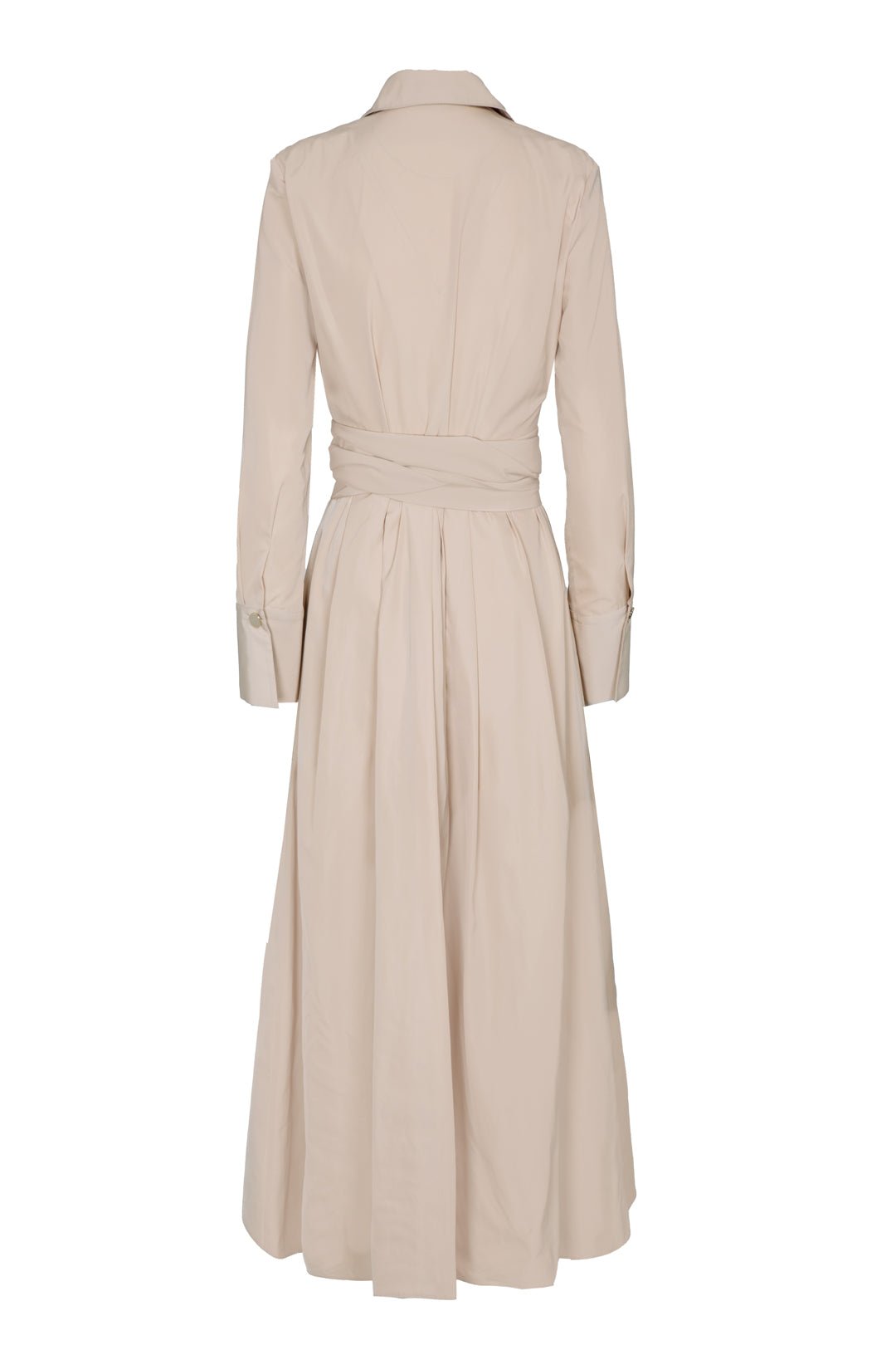 VESTIDO LISO CINTURON BEIGE CORNELIA - THE EXTREME COLLECTION