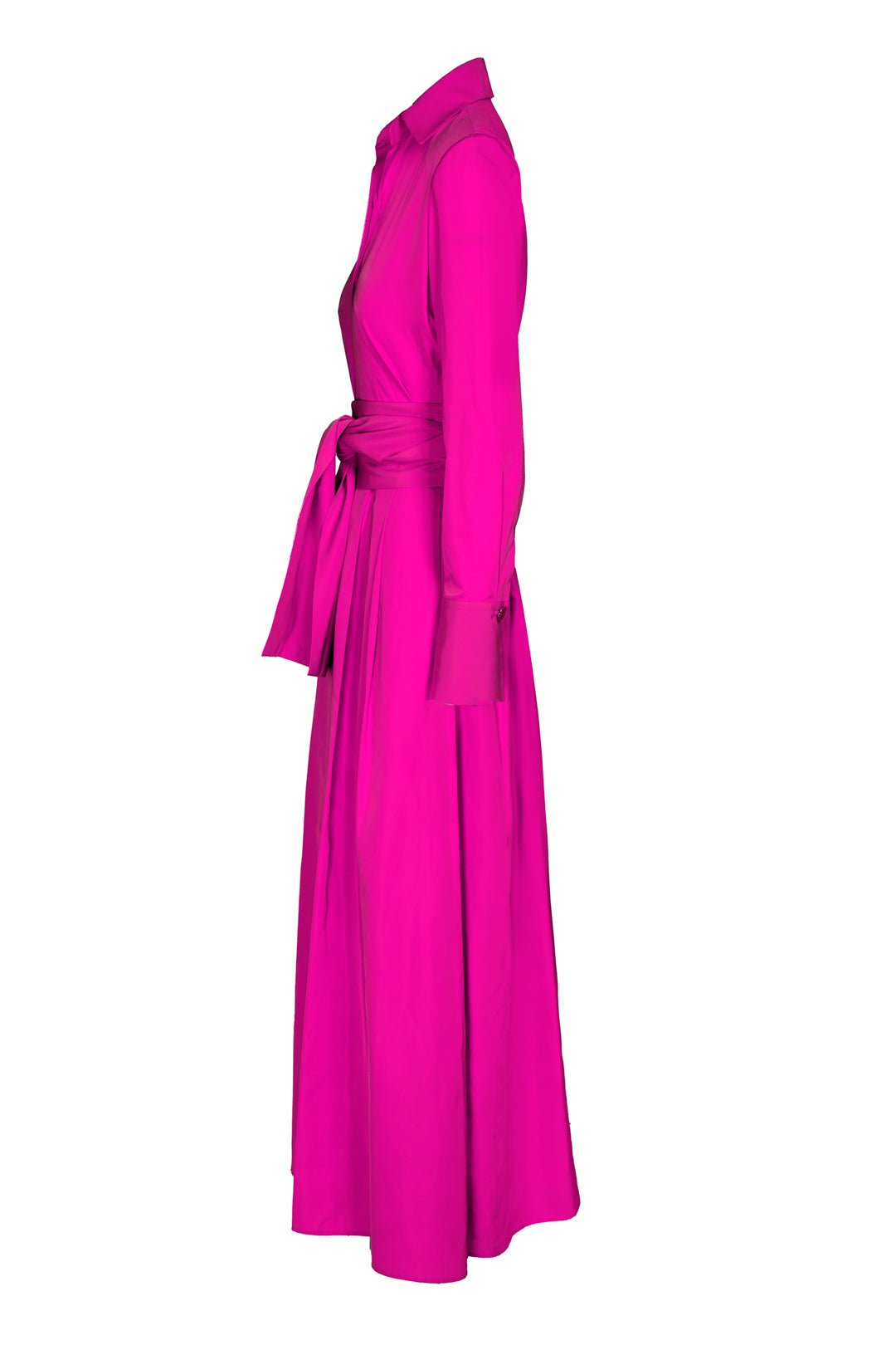 VESTIDO LISO CINTURON FUCHSIA CORNELIA - THE EXTREME COLLECTION