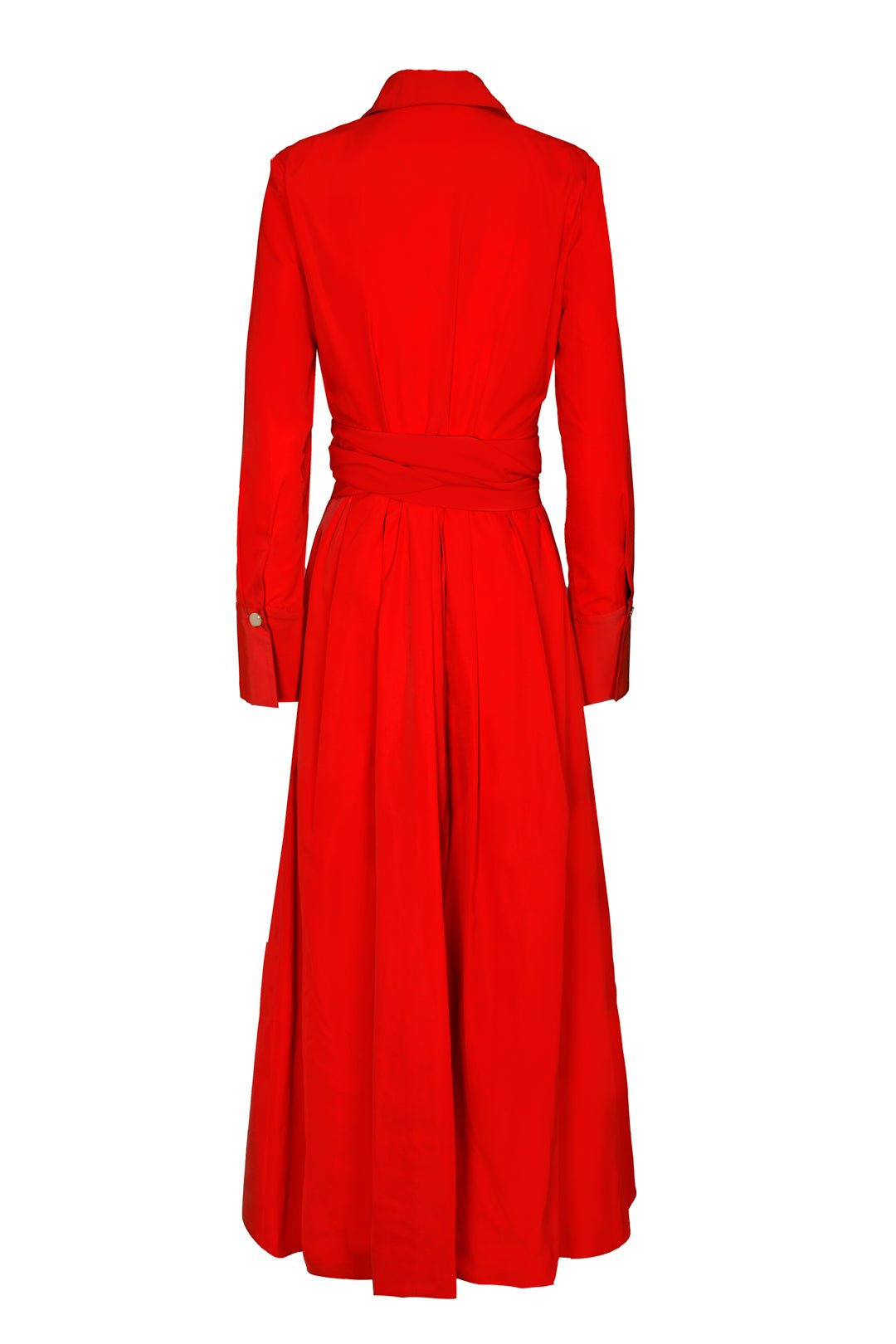 VESTIDO LISO CINTURON ROJO CORNELIA - THE EXTREME COLLECTION
