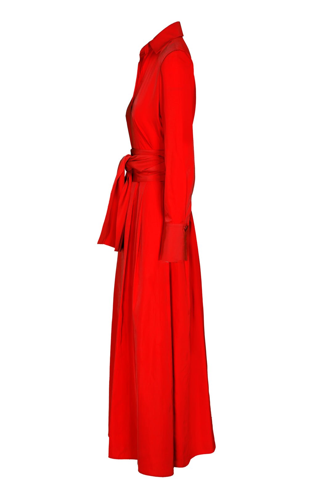 VESTIDO LISO CINTURON ROJO CORNELIA - THE EXTREME COLLECTION