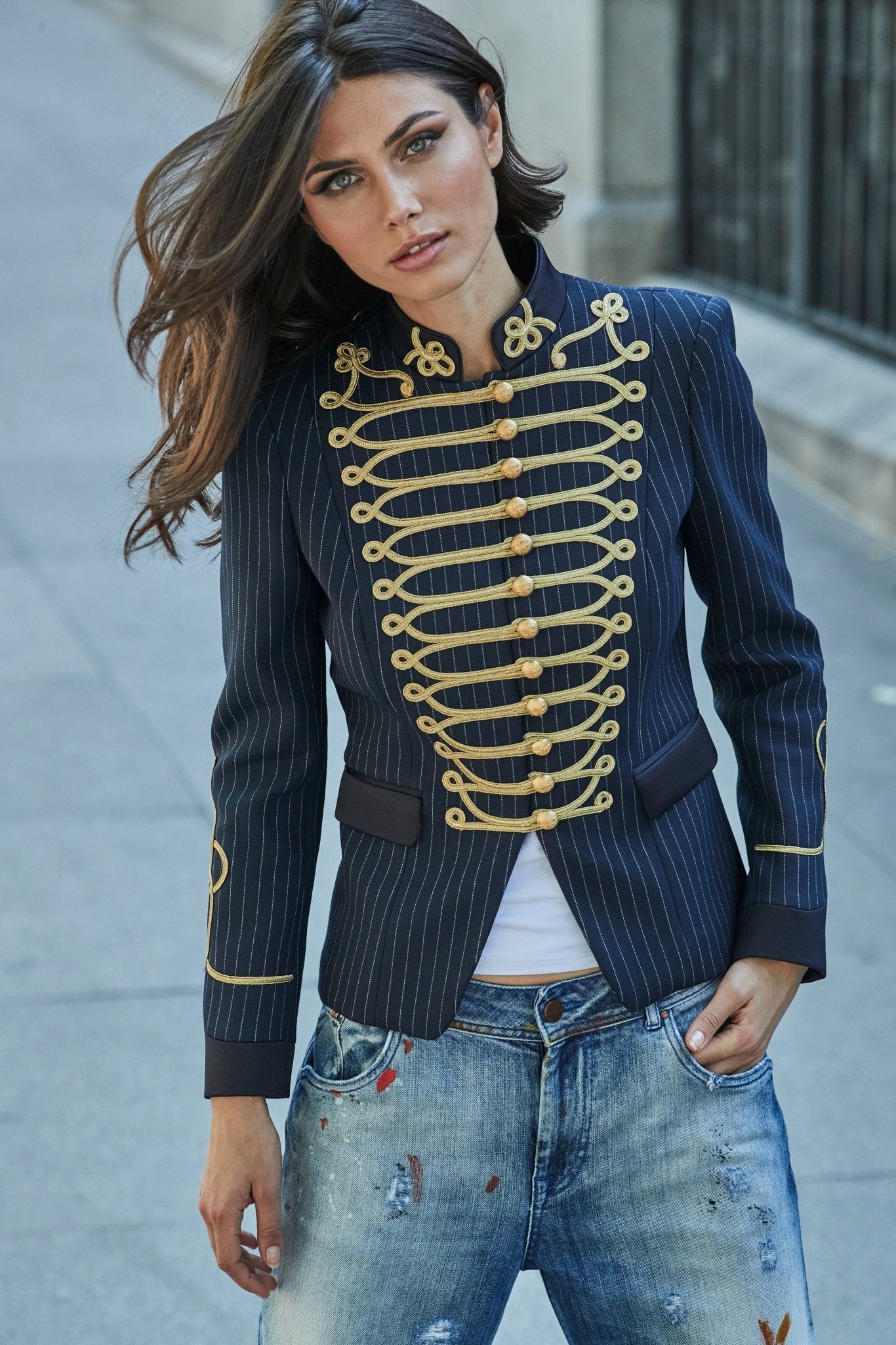 ISAURA DIPLOMATIC STRIPE BLAZER