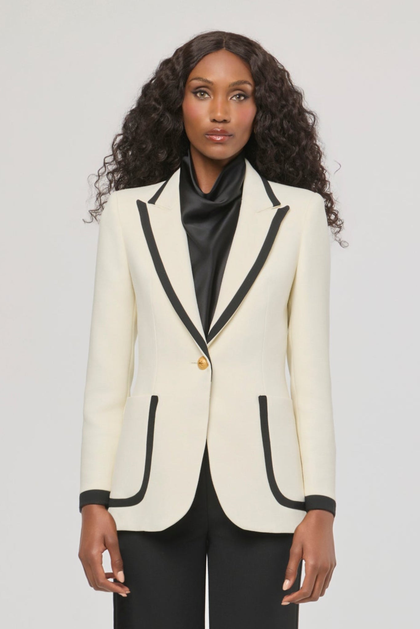 Laurent Two-Tone Blazer with Piping - Limited Edition