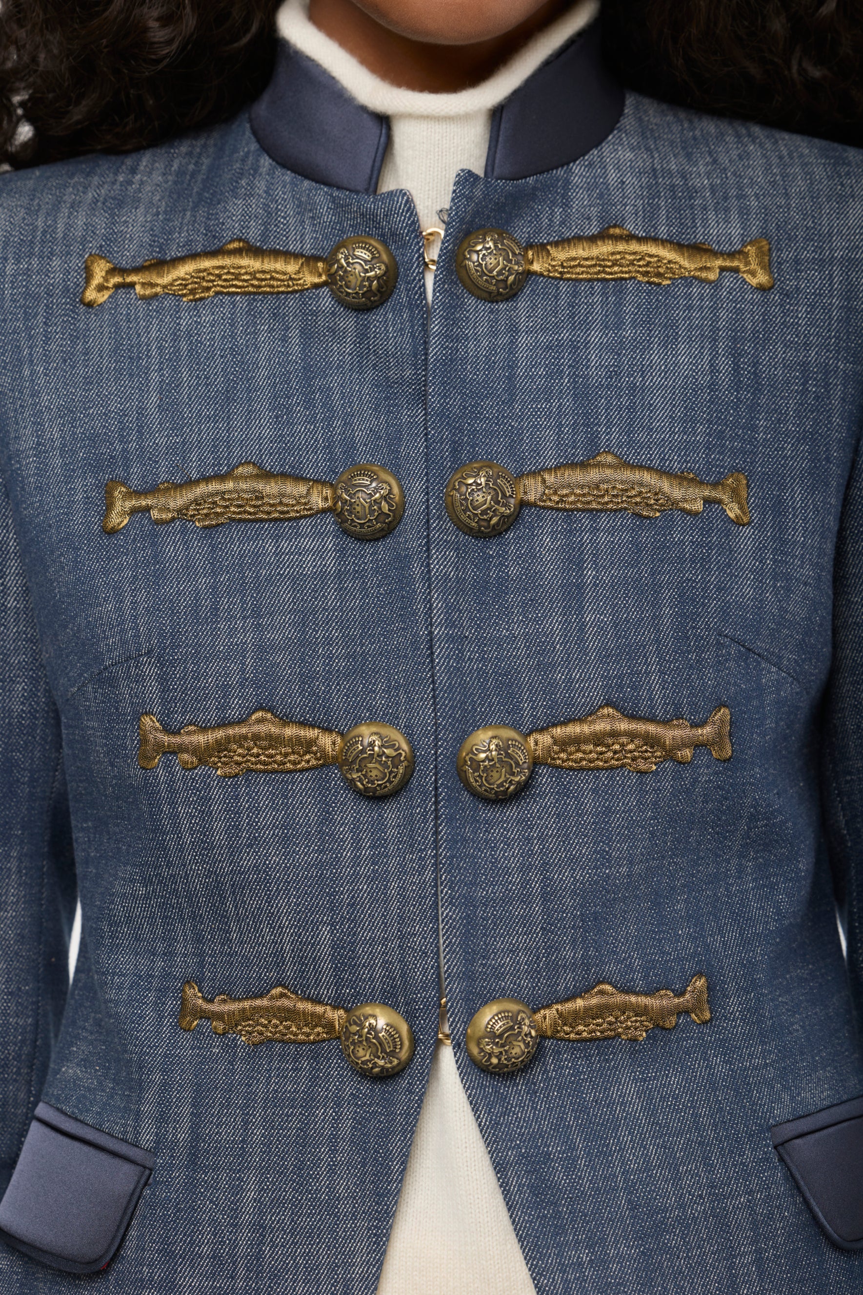 Blazer de algodón denim con bordados Nuvola Denim - Edición Limitada