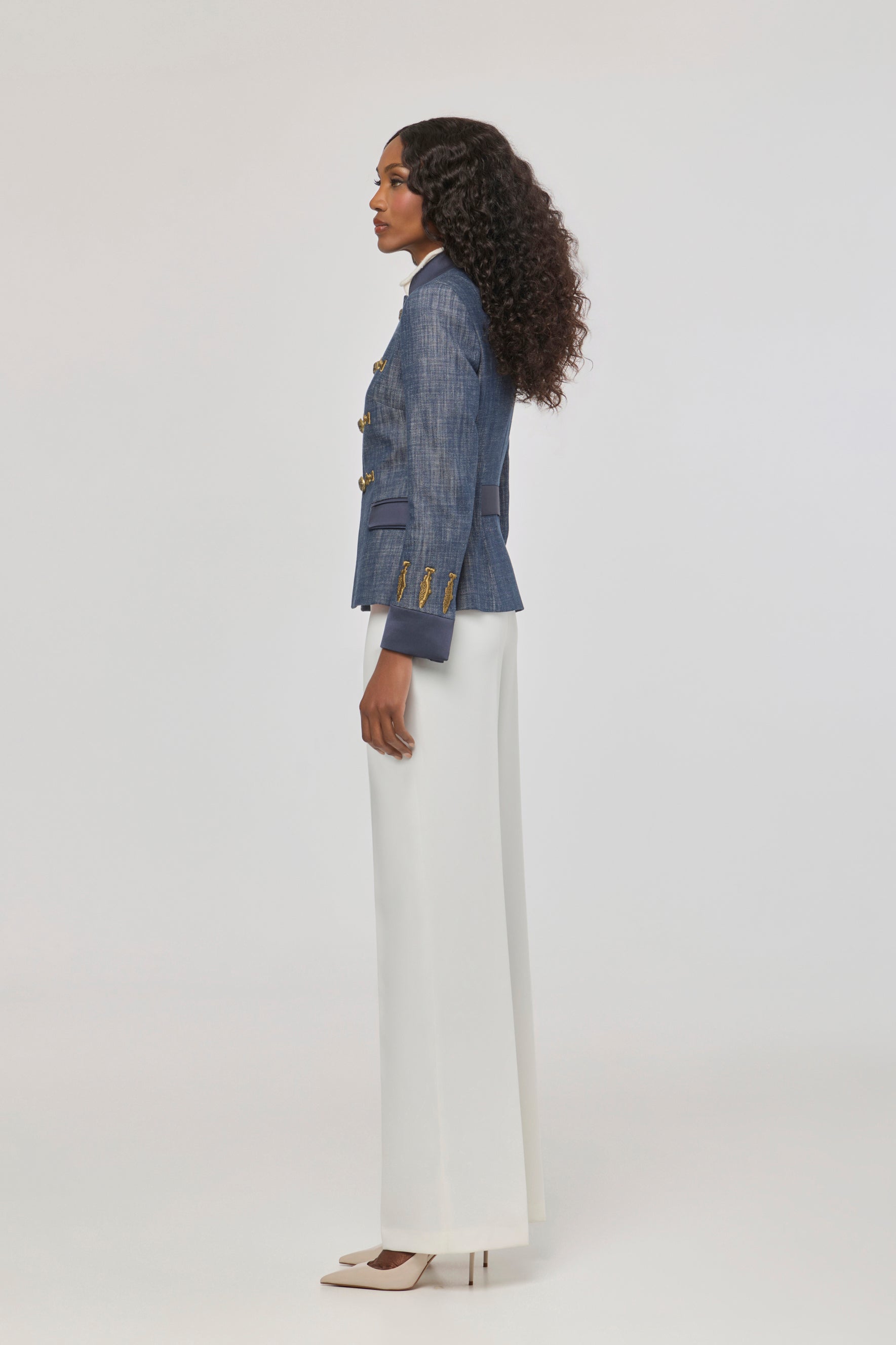 Blazer de algodón denim con bordados Nuvola Denim - Edición Limitada
