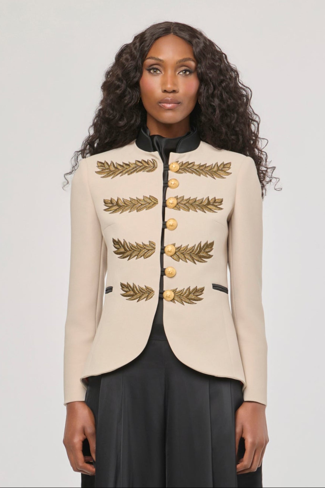Renata Love Gold Beige Embroidered Blazer - Limited Edition