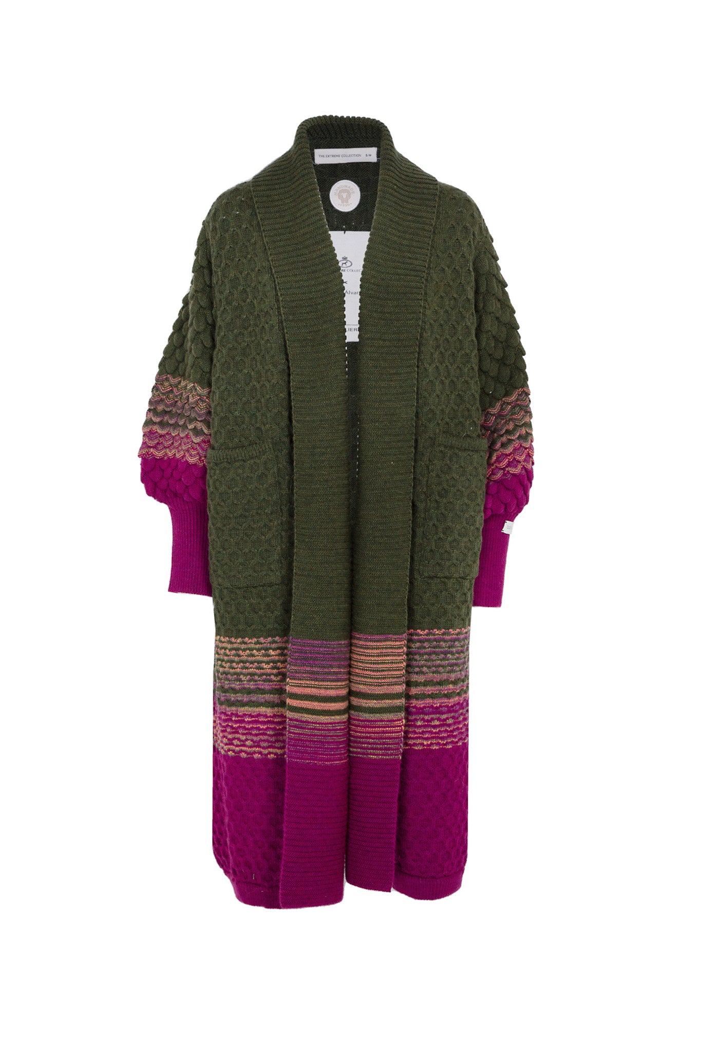 CARDIGAN LARGA ALPACA DAUPHINE VERDE