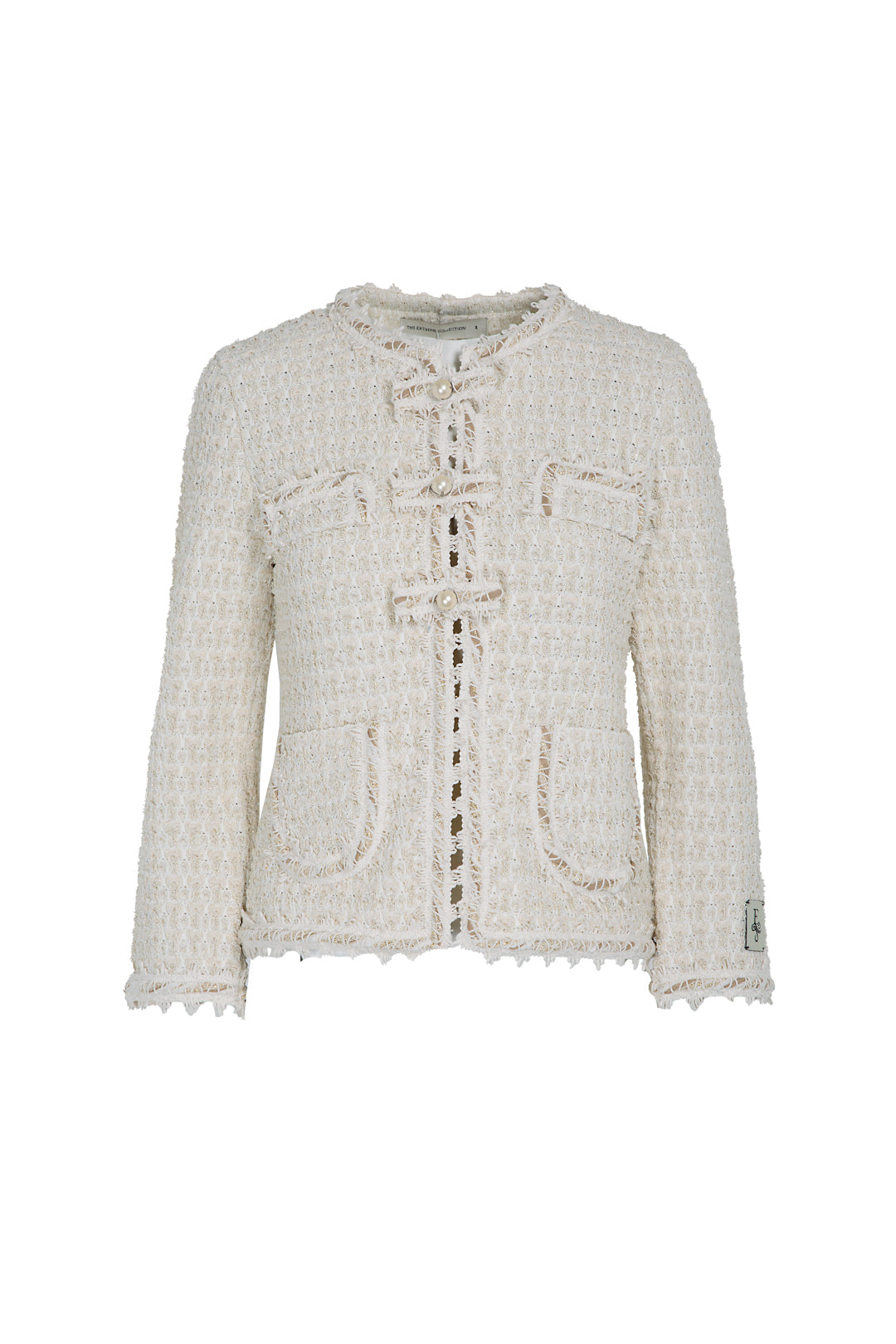 CHAQUETA TWEED CREMA LAZOS ZOE