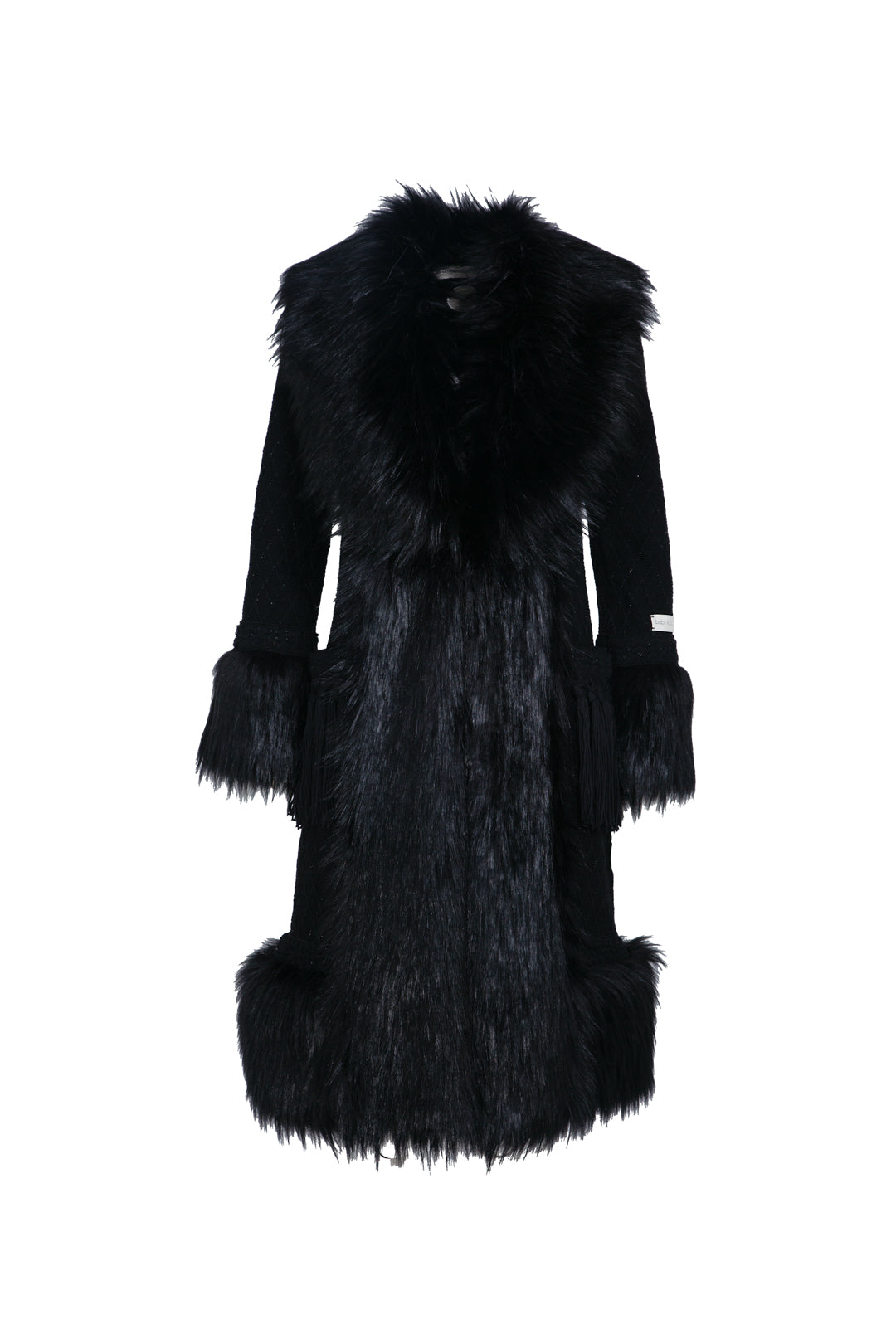 BLACK LORENZA LONG ALPACA COAT