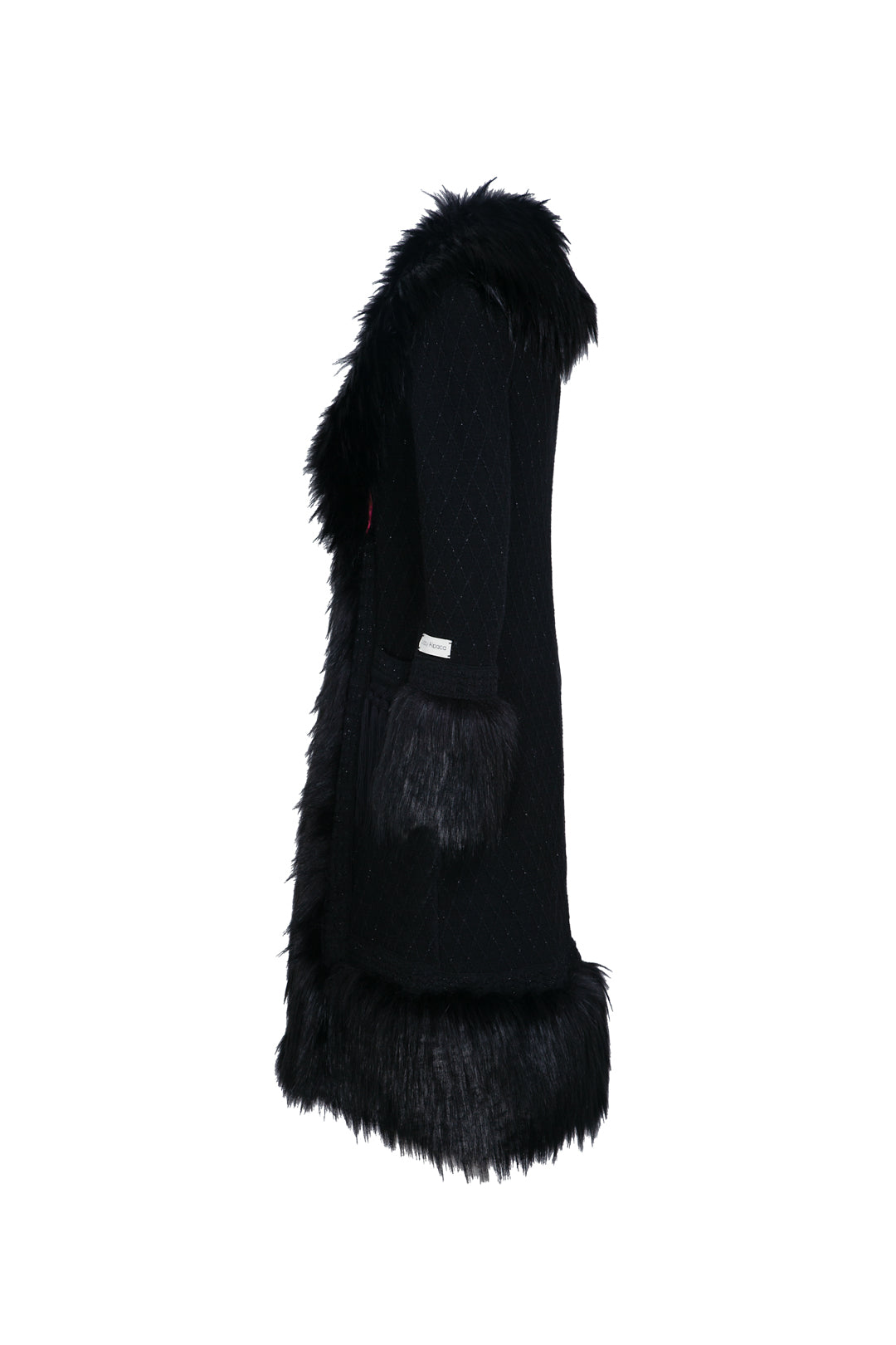 BLACK LORENZA LONG ALPACA COAT