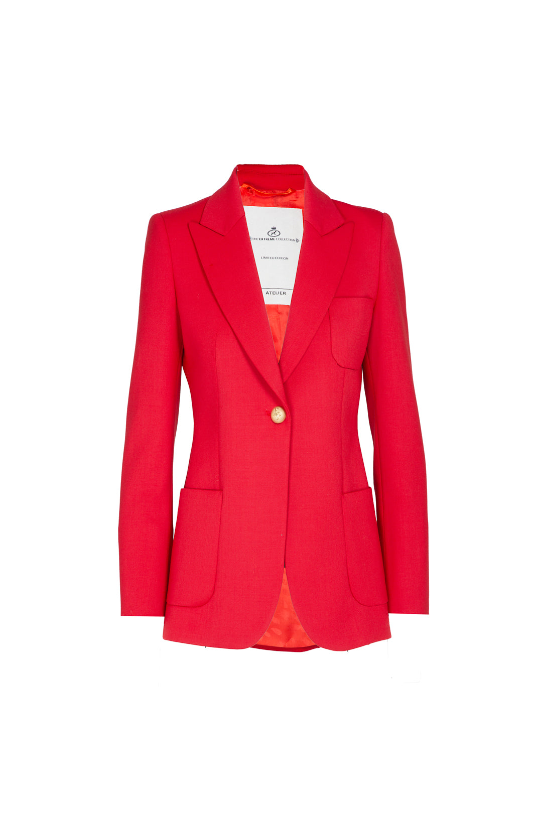 RED PLASTON POCKETS BENEDETTA BLAZER