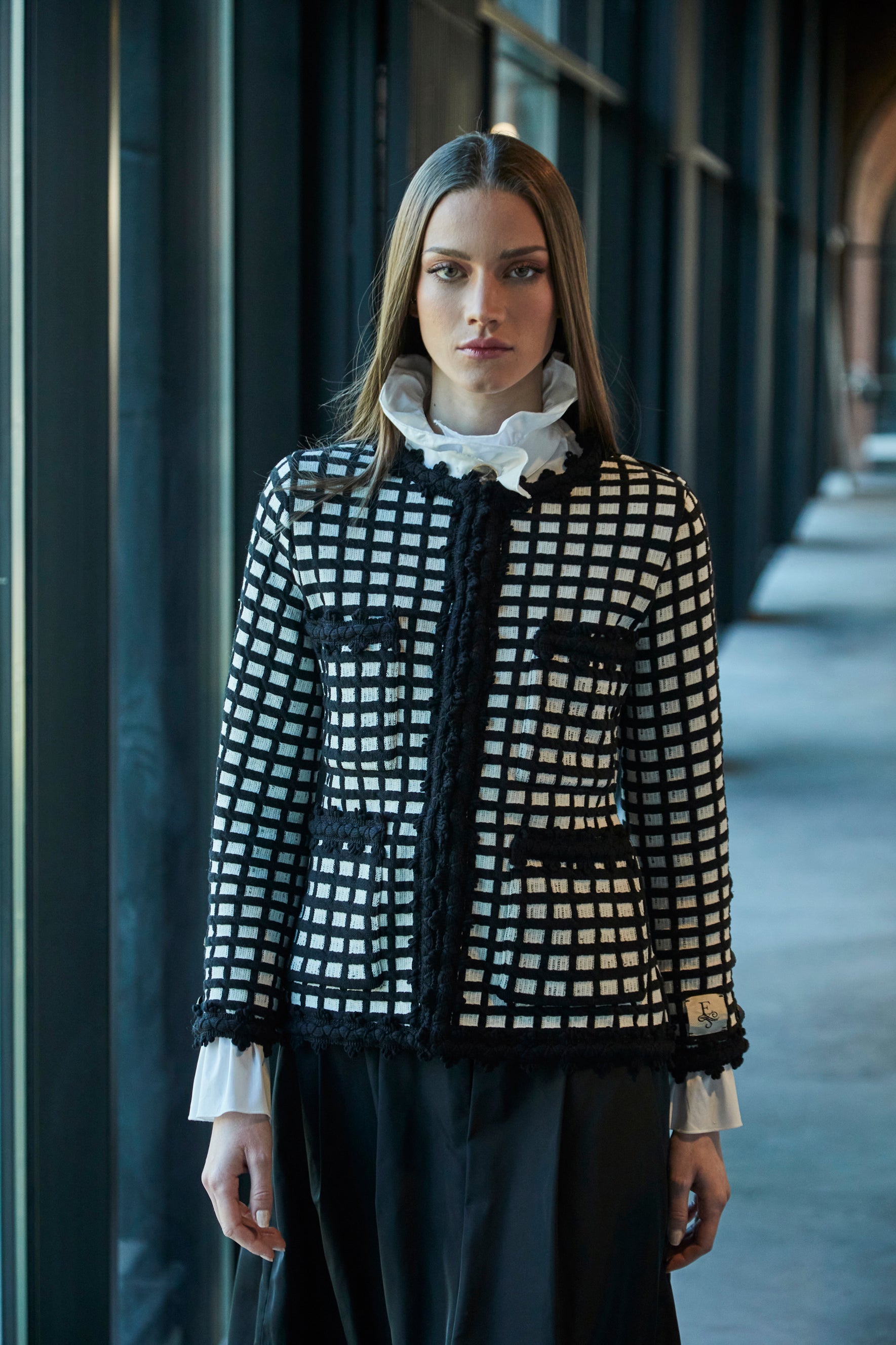 CHAQUETA CUADROS BICOLOR YVES