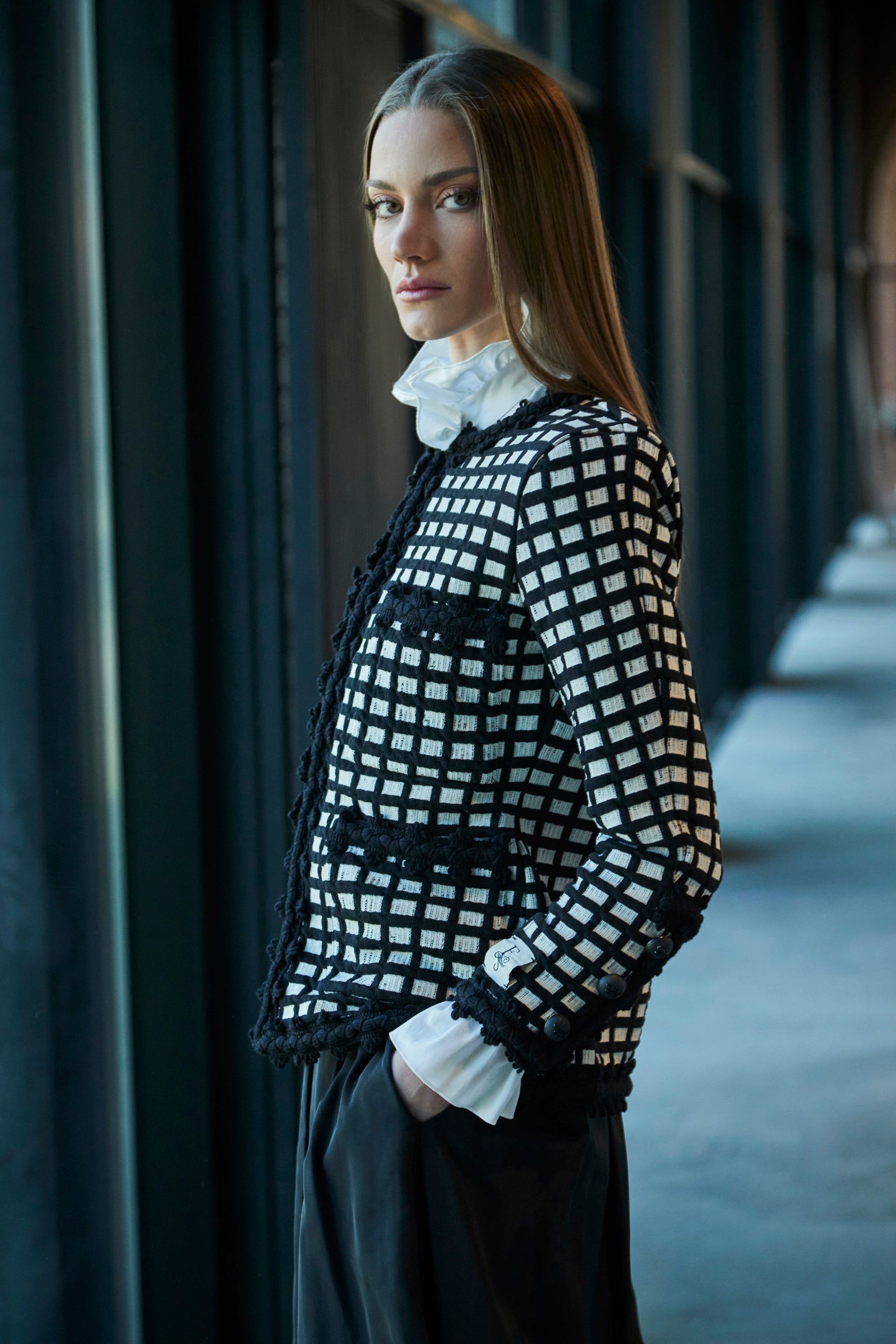 CHAQUETA CUADROS BICOLOR YVES