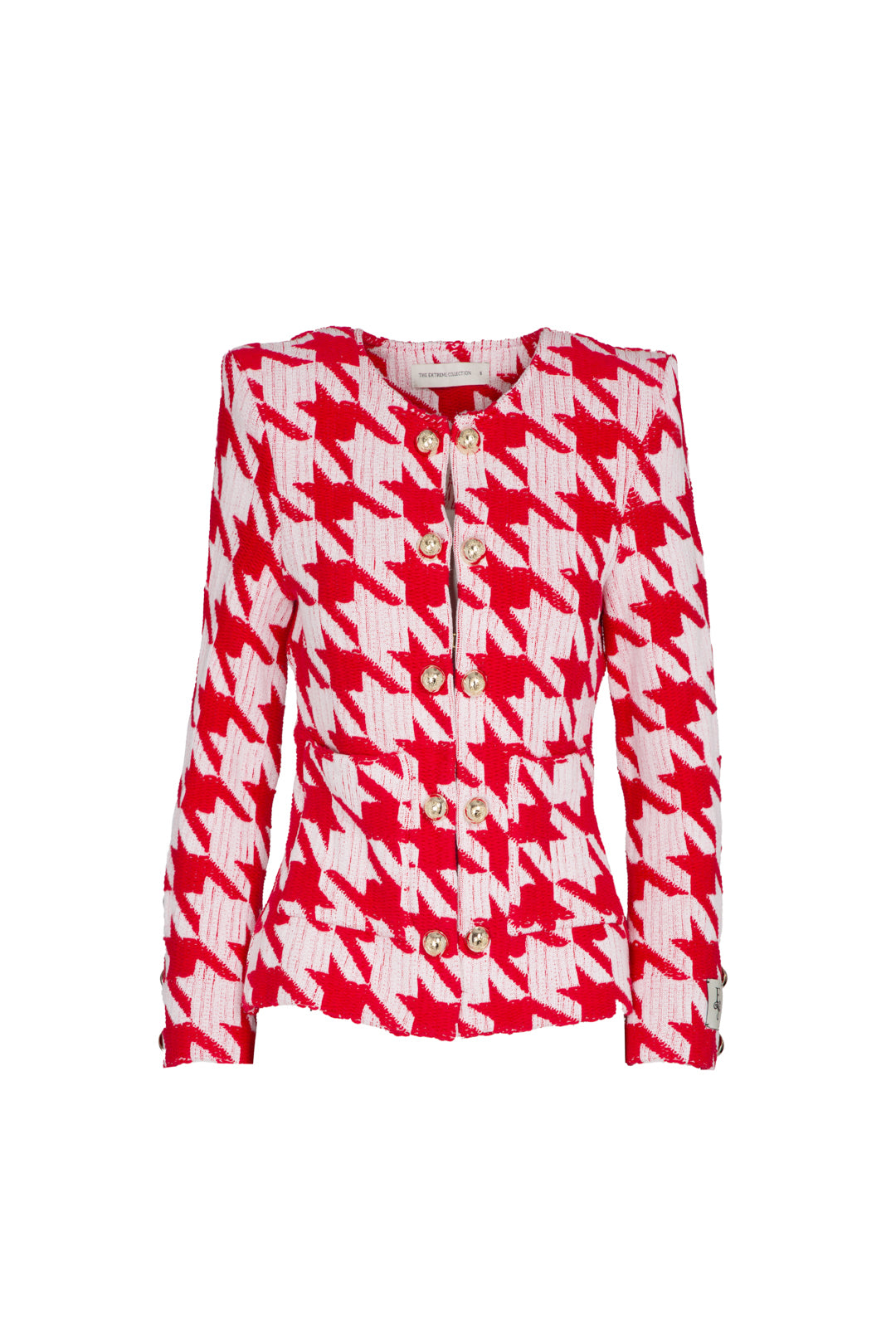 CHAQUETA PATA DE GALLO ROJA BRETON
