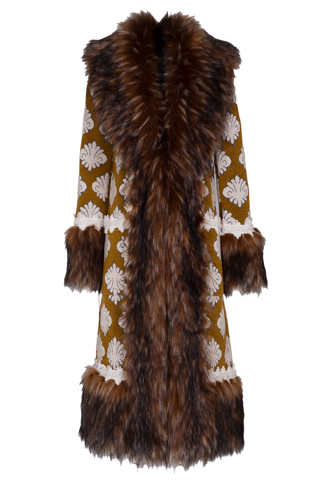 ABRIGO LARGO ALPACA MIEL OLIVE