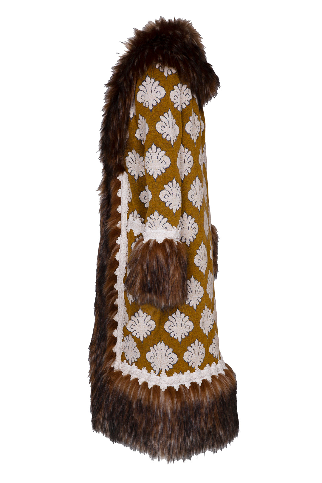 ABRIGO LARGO ALPACA MIEL OLIVE
