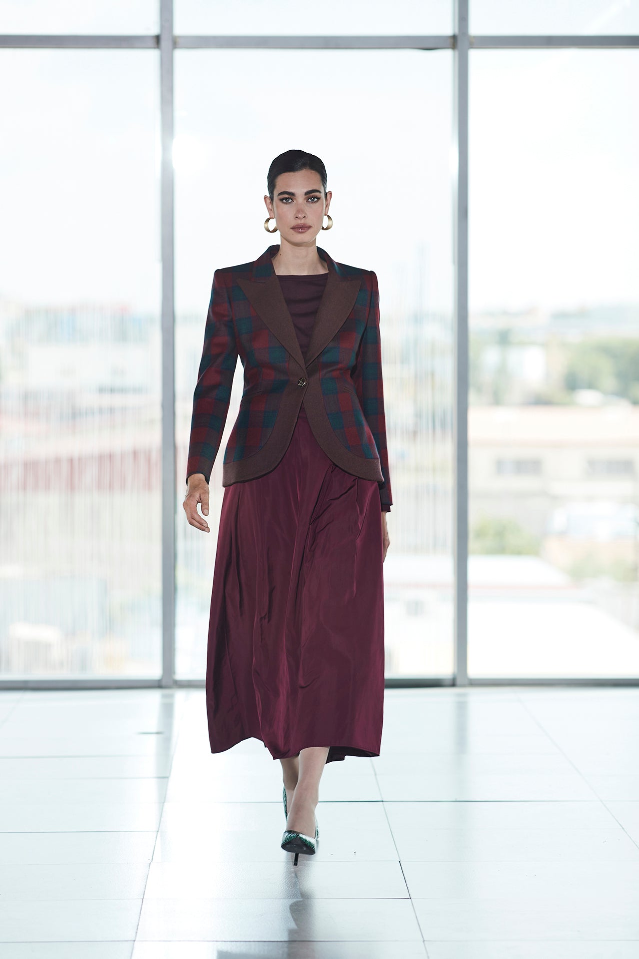 BLAZER CUADRO MERLOT CAMERON CLAN