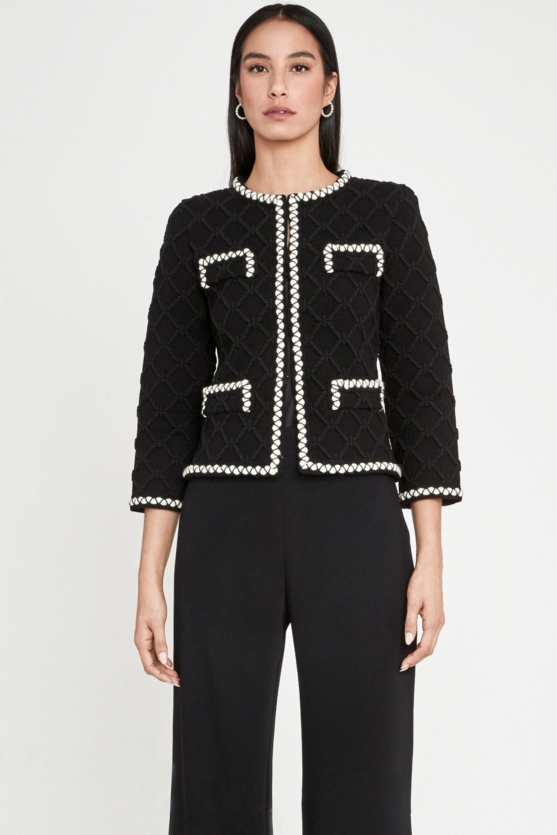 CHAQUETA CORTA TWEED AZABACHE GAJA
