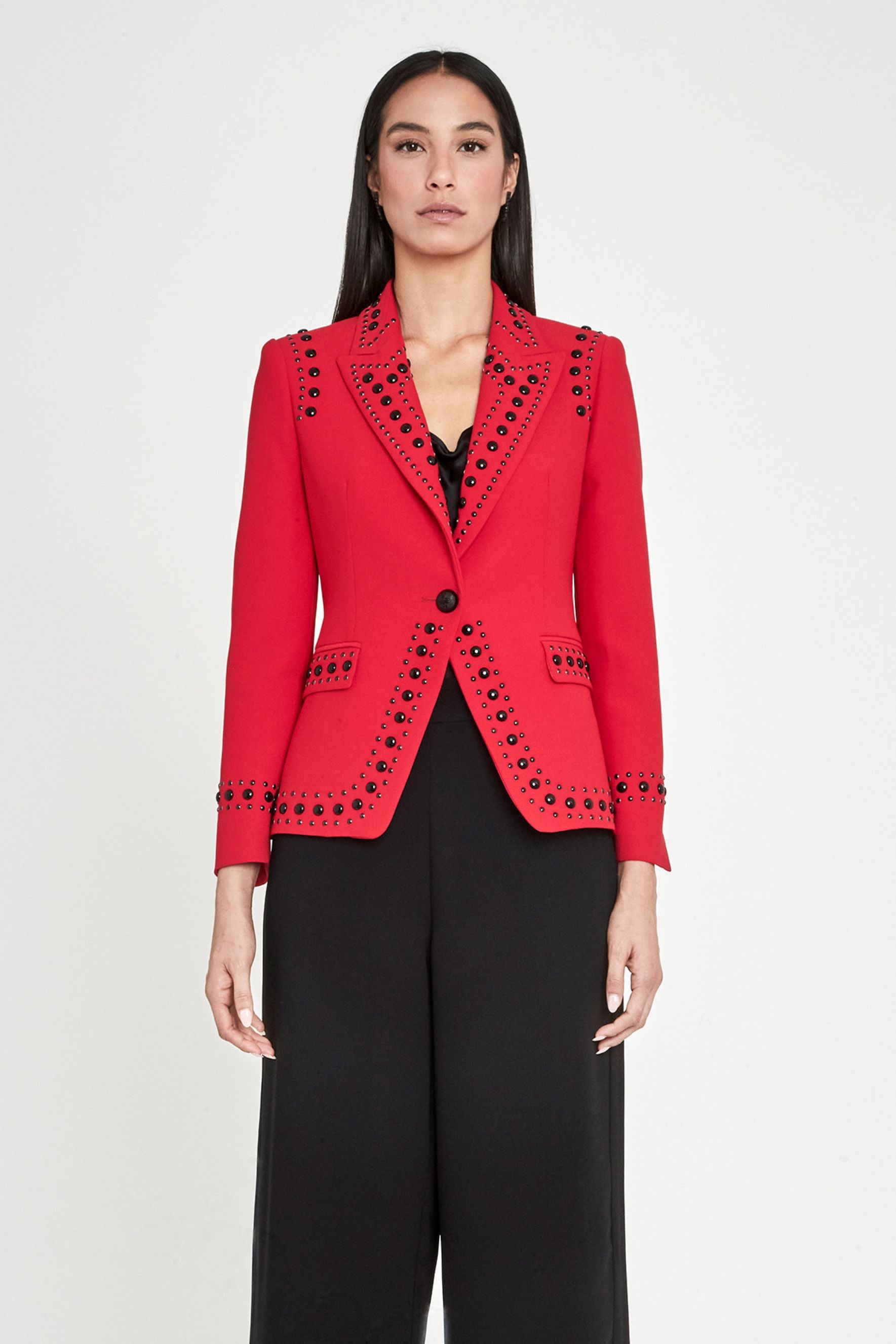 BLAZER TACHAS CARMIN ROCK STAR