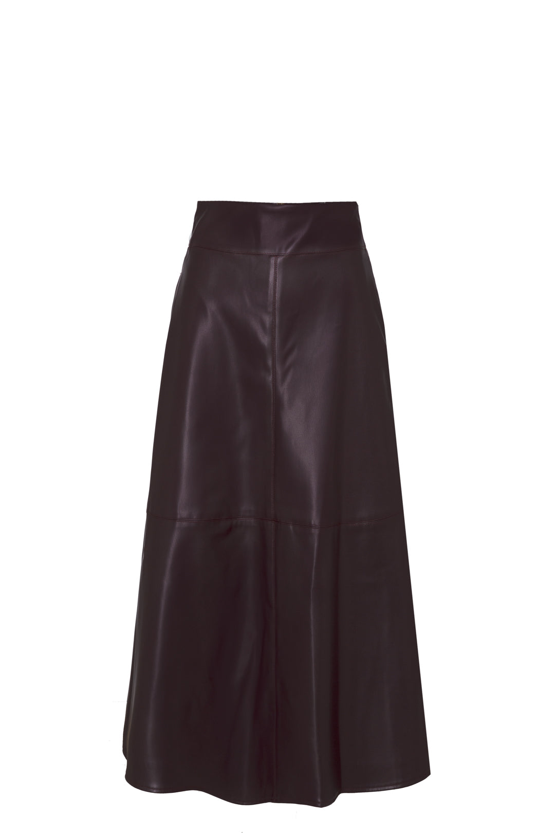 FALDA MIDI EFECTO PIEL MERLOT OLIVE