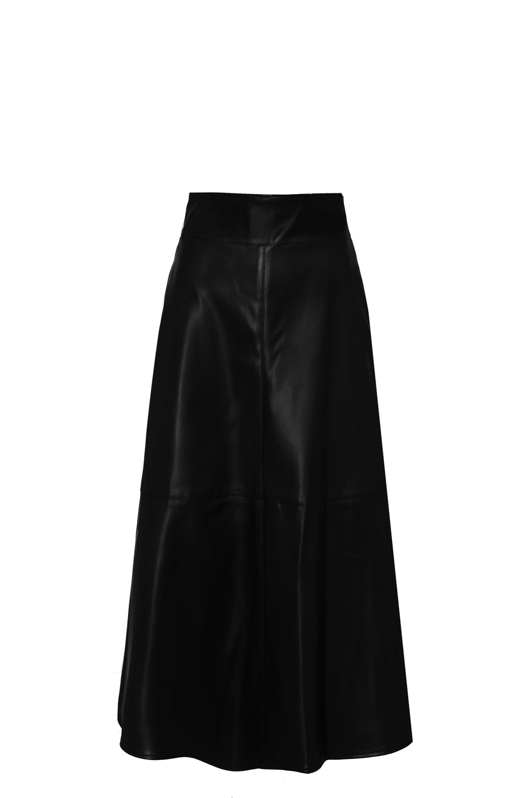 FALDA MIDI EFECTO PIEL AZABACHE OLIVE