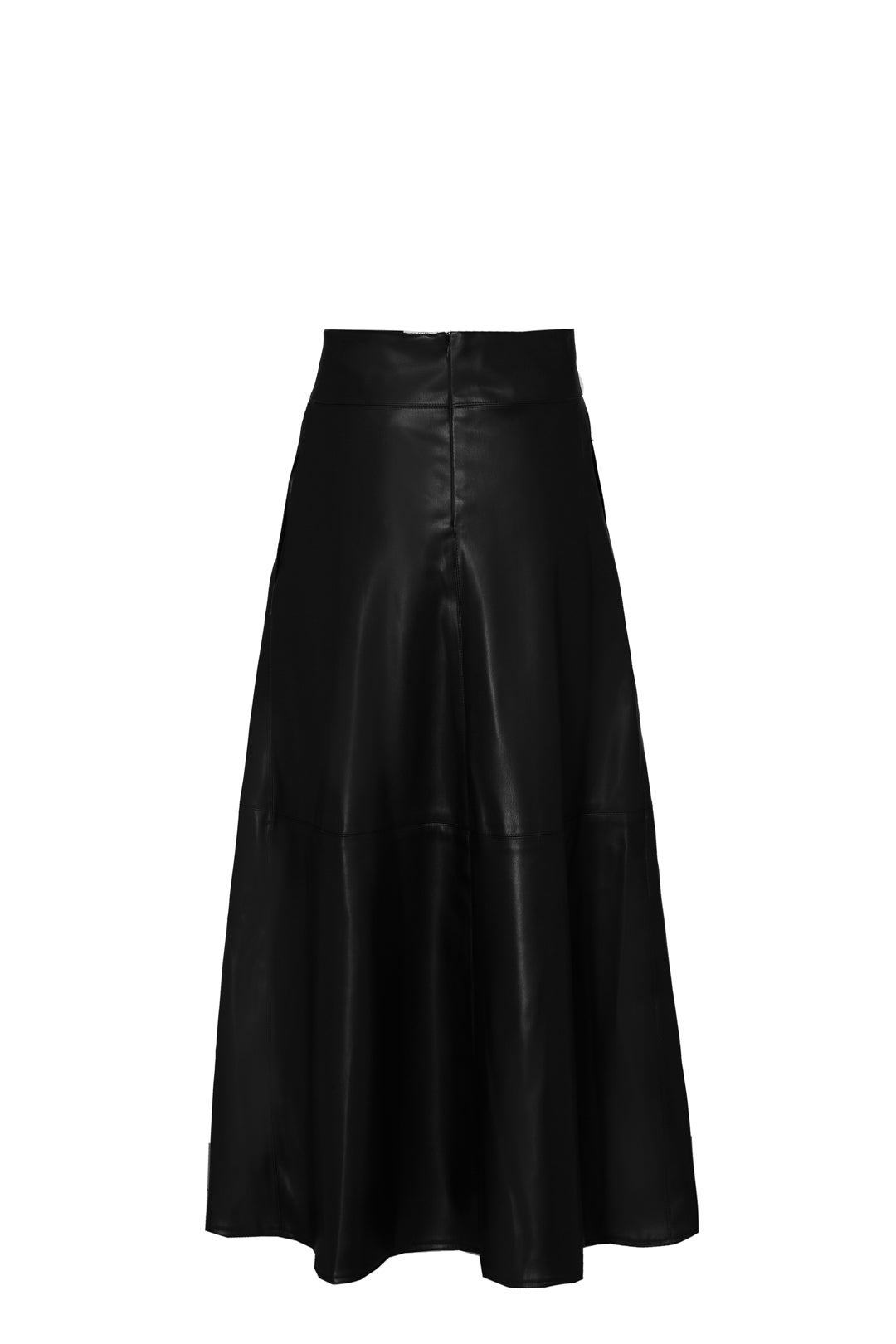 FALDA MIDI EFECTO PIEL AZABACHE OLIVE