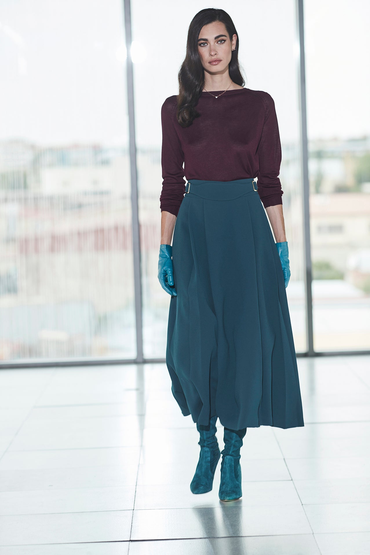 FALDA MIDI PETROLEO PETRA