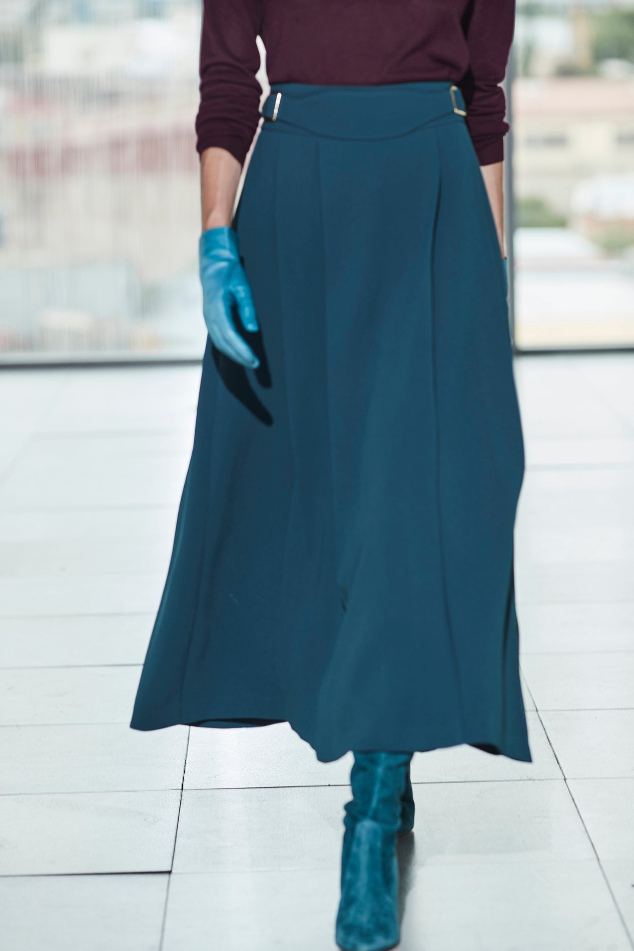 FALDA MIDI PETROLEO PETRA