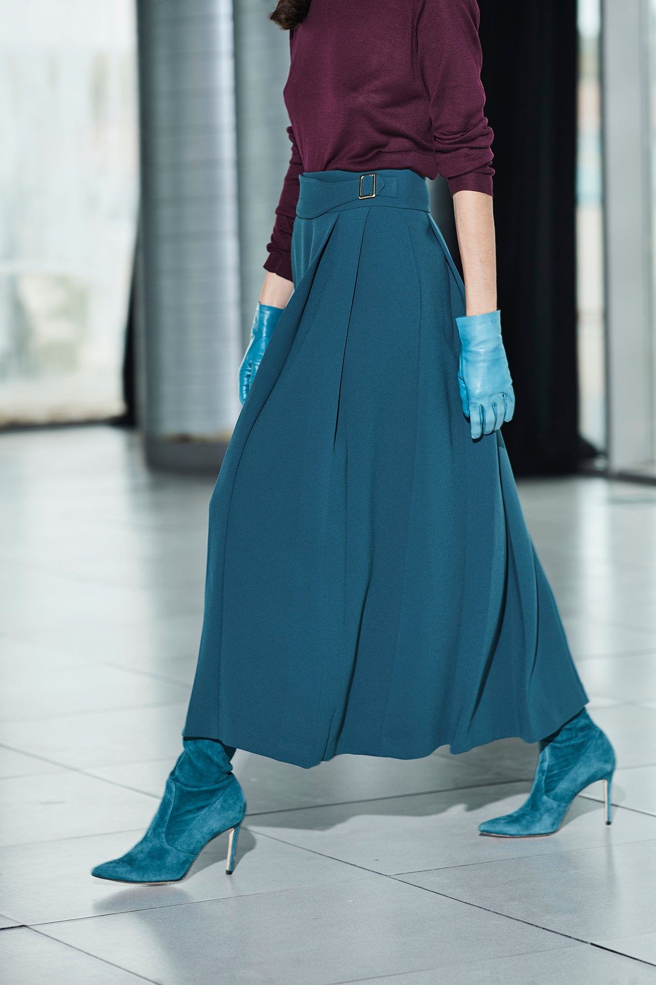 FALDA MIDI PETROLEO PETRA