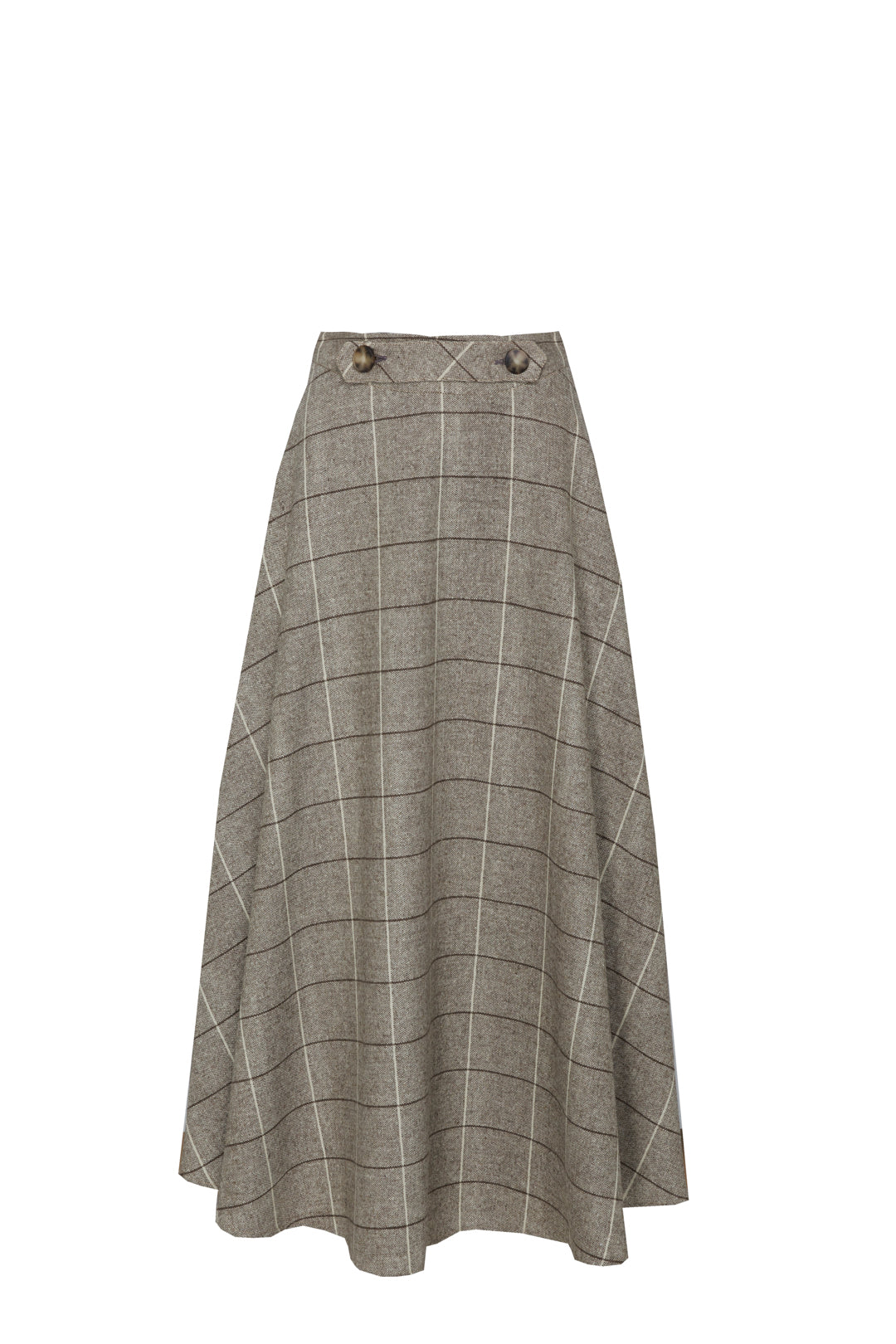 FALDA MIDI CUADROS PIEDRA PETRA 03