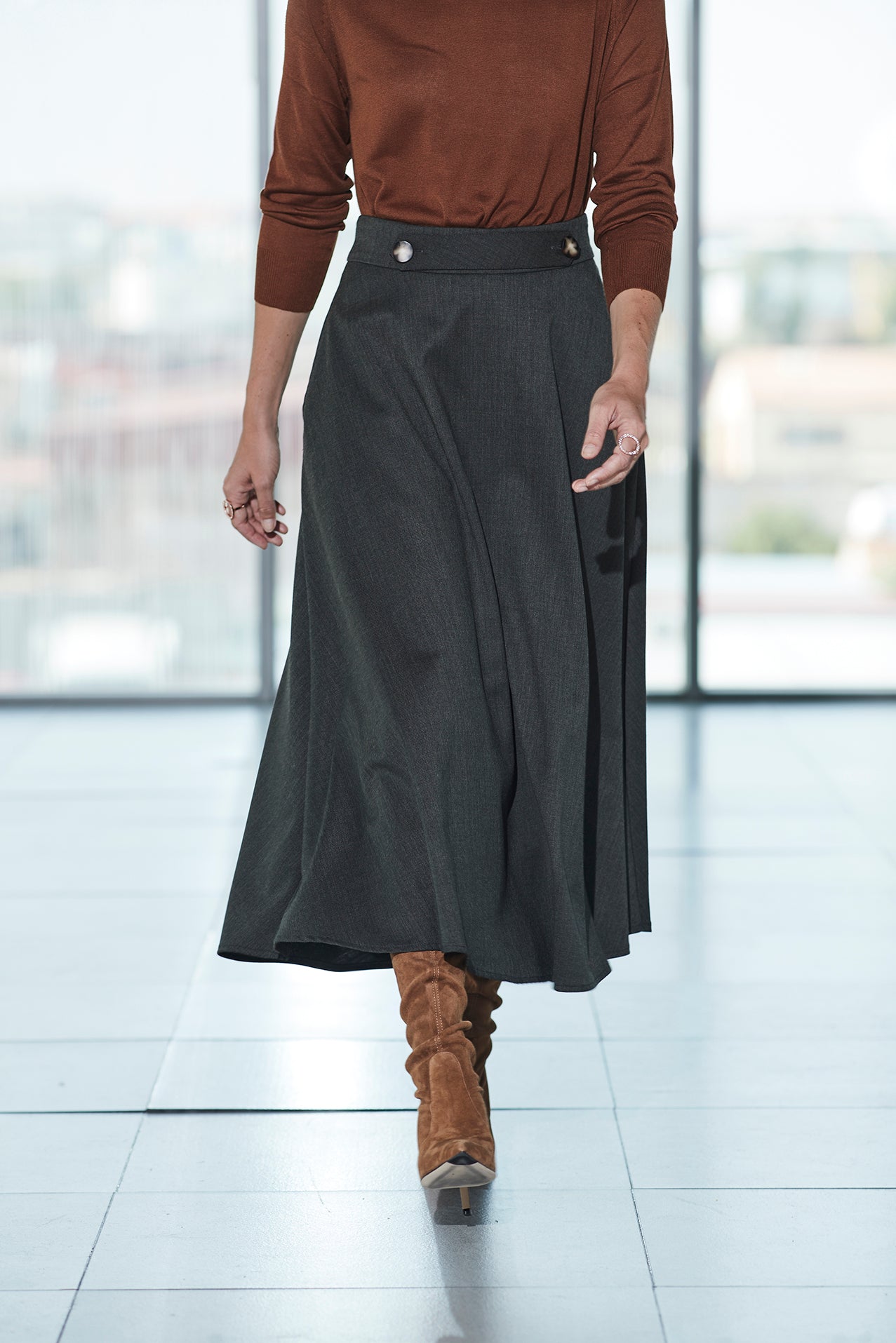 FALDA MIDI MUSGO LOUISE