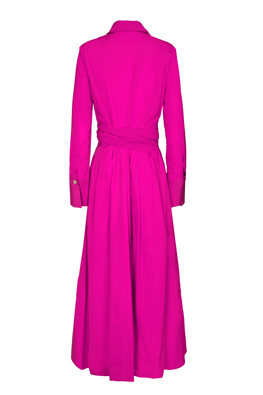 VESTIDO LISO CINTURON FUCHSIA CORNELIA