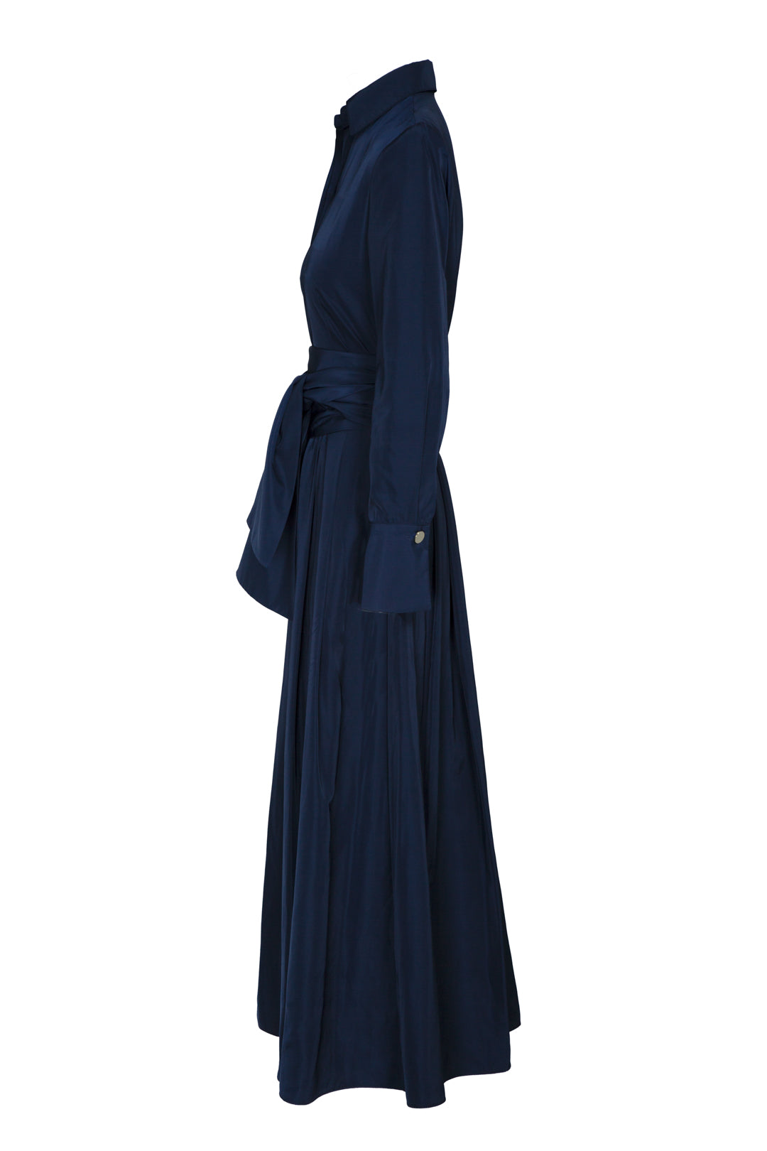 VESTIDO LISO CINTURON MARINO CORNELIA