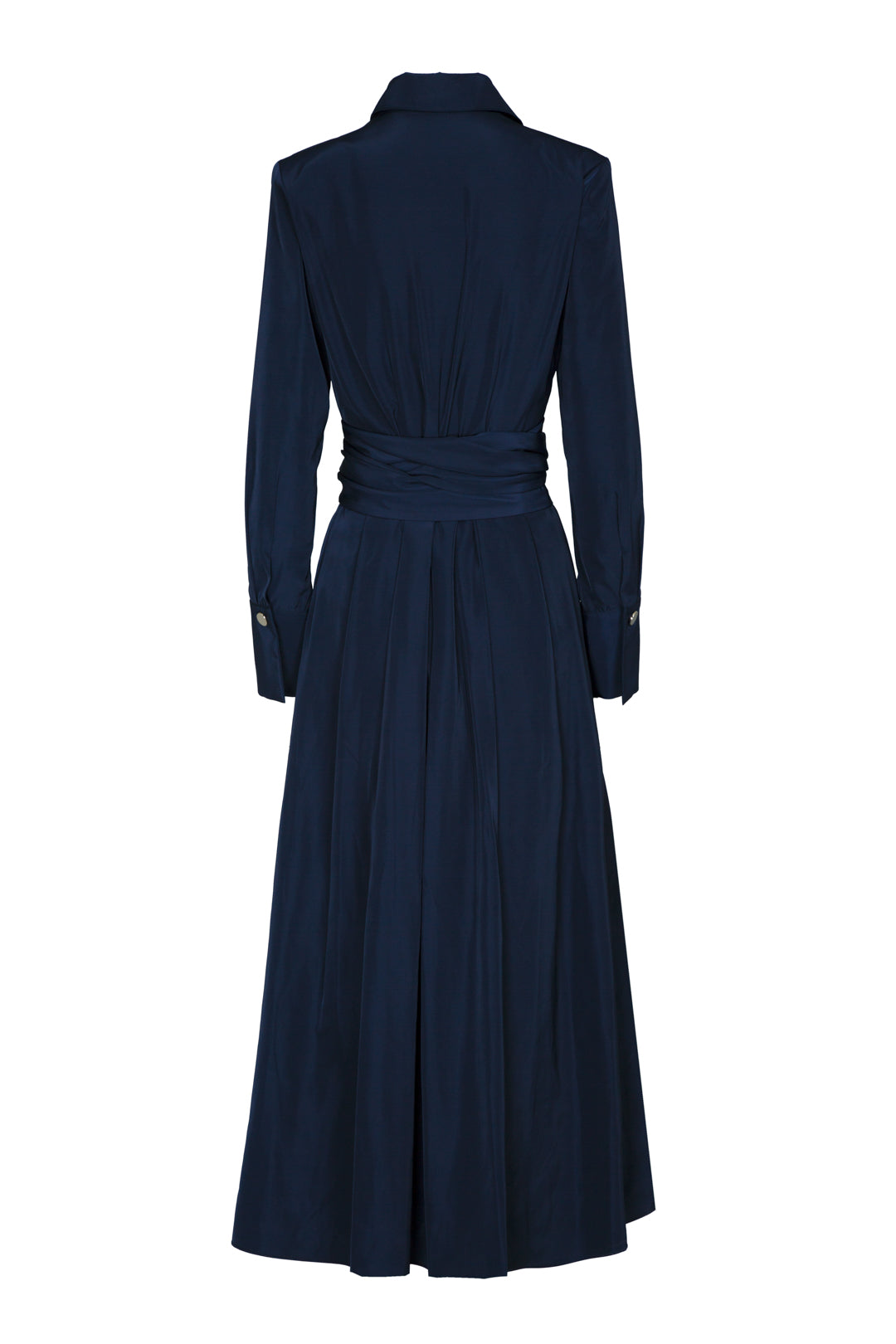 VESTIDO LISO CINTURON MARINO CORNELIA