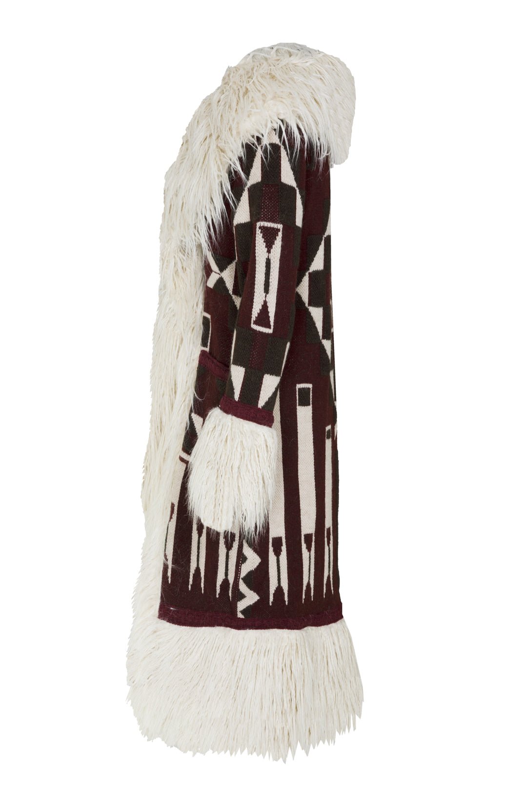 ABRIGO LARGO ALPACA MERLOT ODETA - THE EXTREME COLLECTION