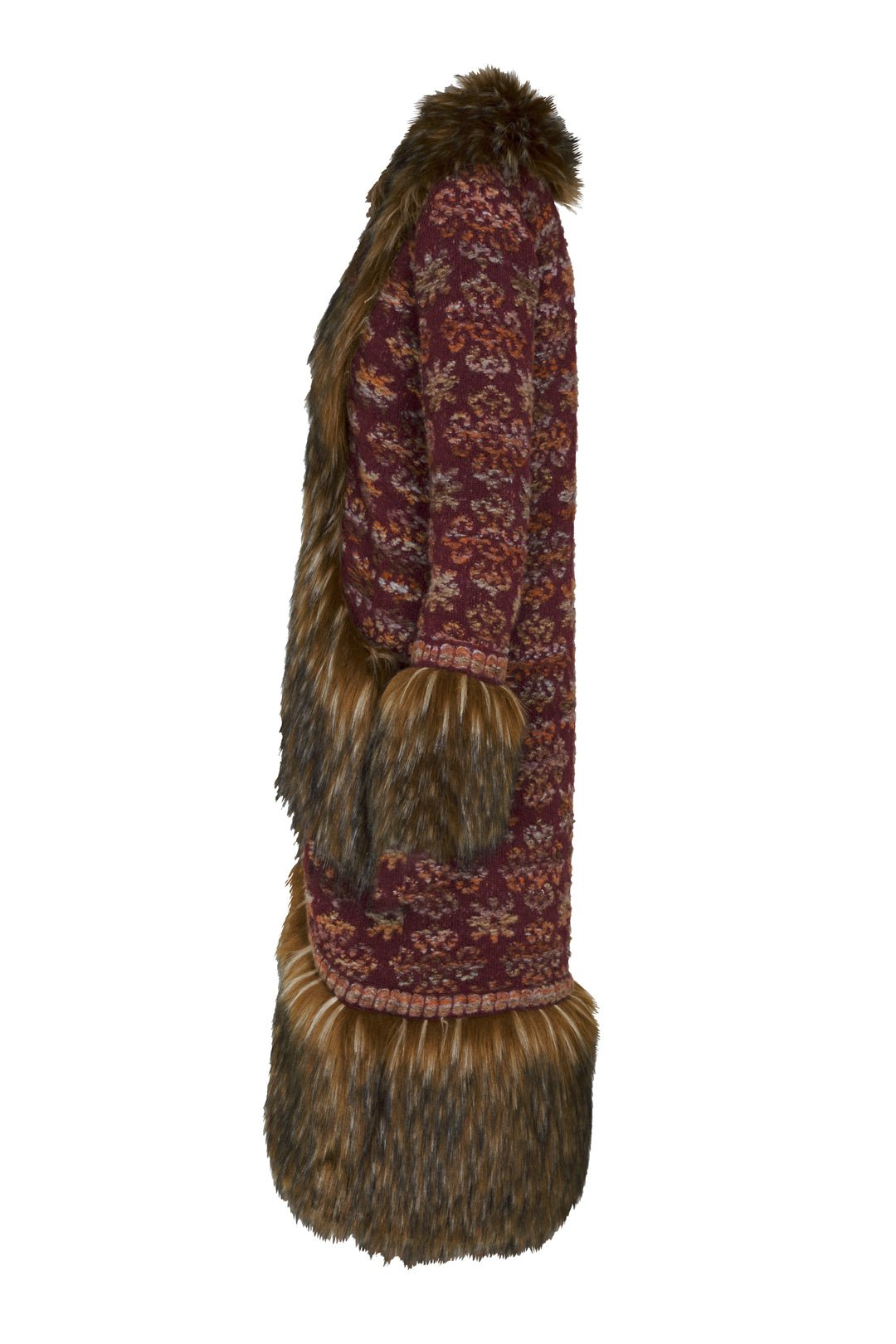 ABRIGO LARGO JACQUARD MERLOT EMILE - THE EXTREME COLLECTION