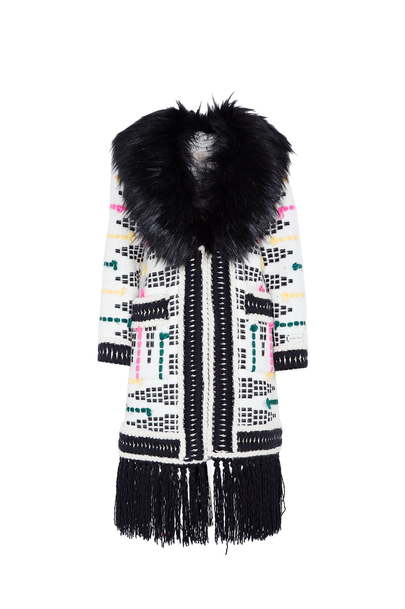 ABRIGO LARGO MOHAIR FLECOS TACIANA - THE EXTREME COLLECTION