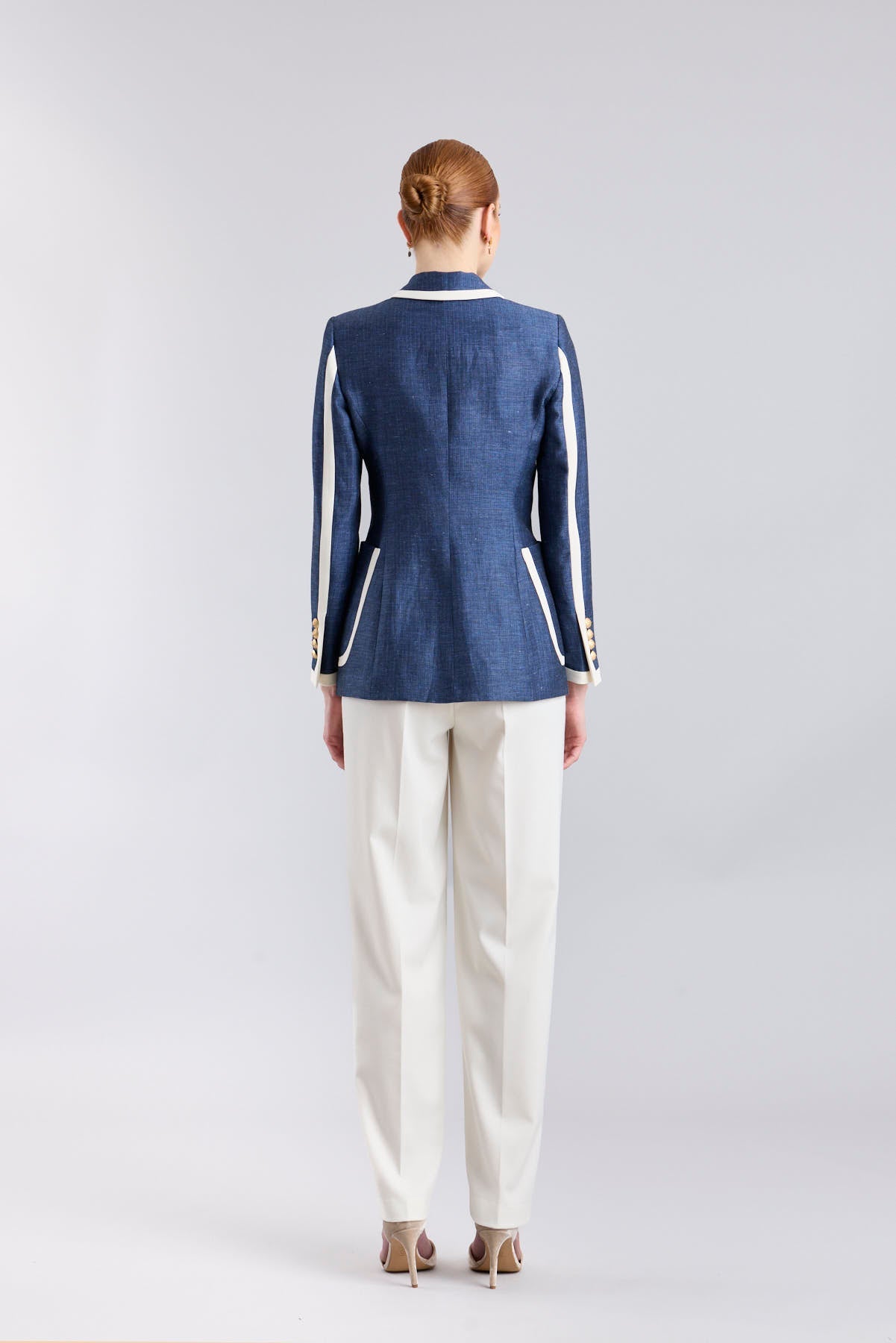 Blazer Azul Marino Laurent Blue - Sastrería de Autor con Vivos Blancos - THE EXTREME COLLECTION