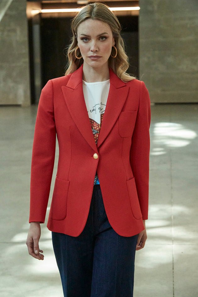 BLAZER BENEDETTA ROJO BOLSILLOS PLASTON - THE EXTREME COLLECTION