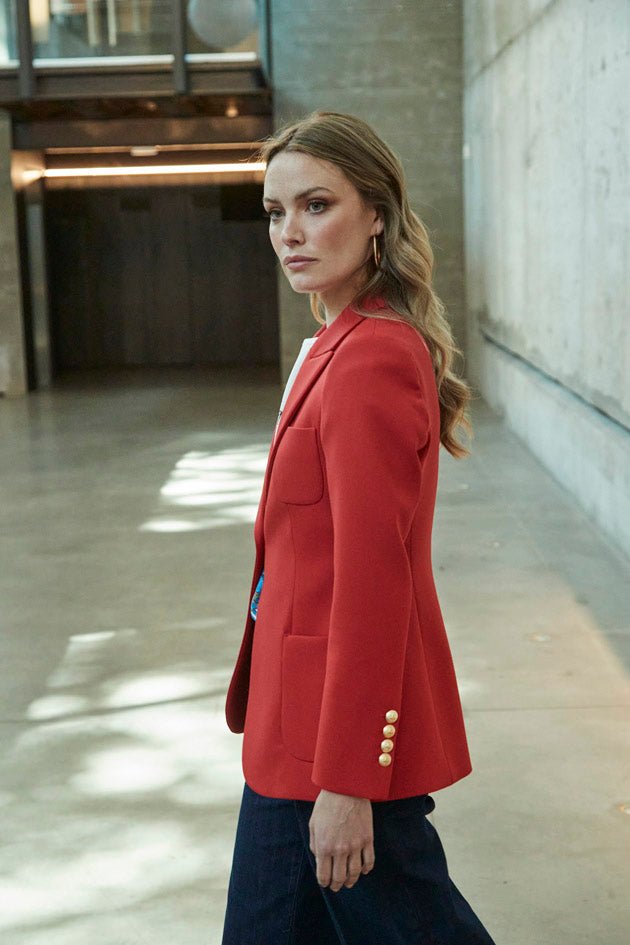 BLAZER BENEDETTA ROJO BOLSILLOS PLASTON - THE EXTREME COLLECTION