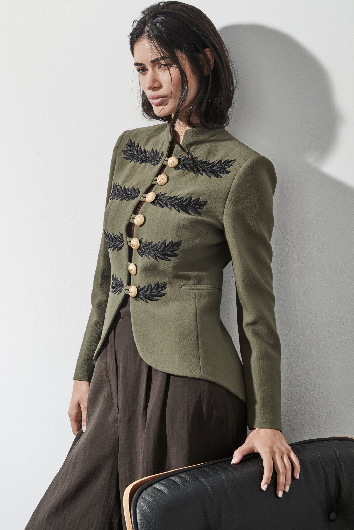 BLAZER BORDADO RENATA OLIVE GREEN - THE EXTREME COLLECTION