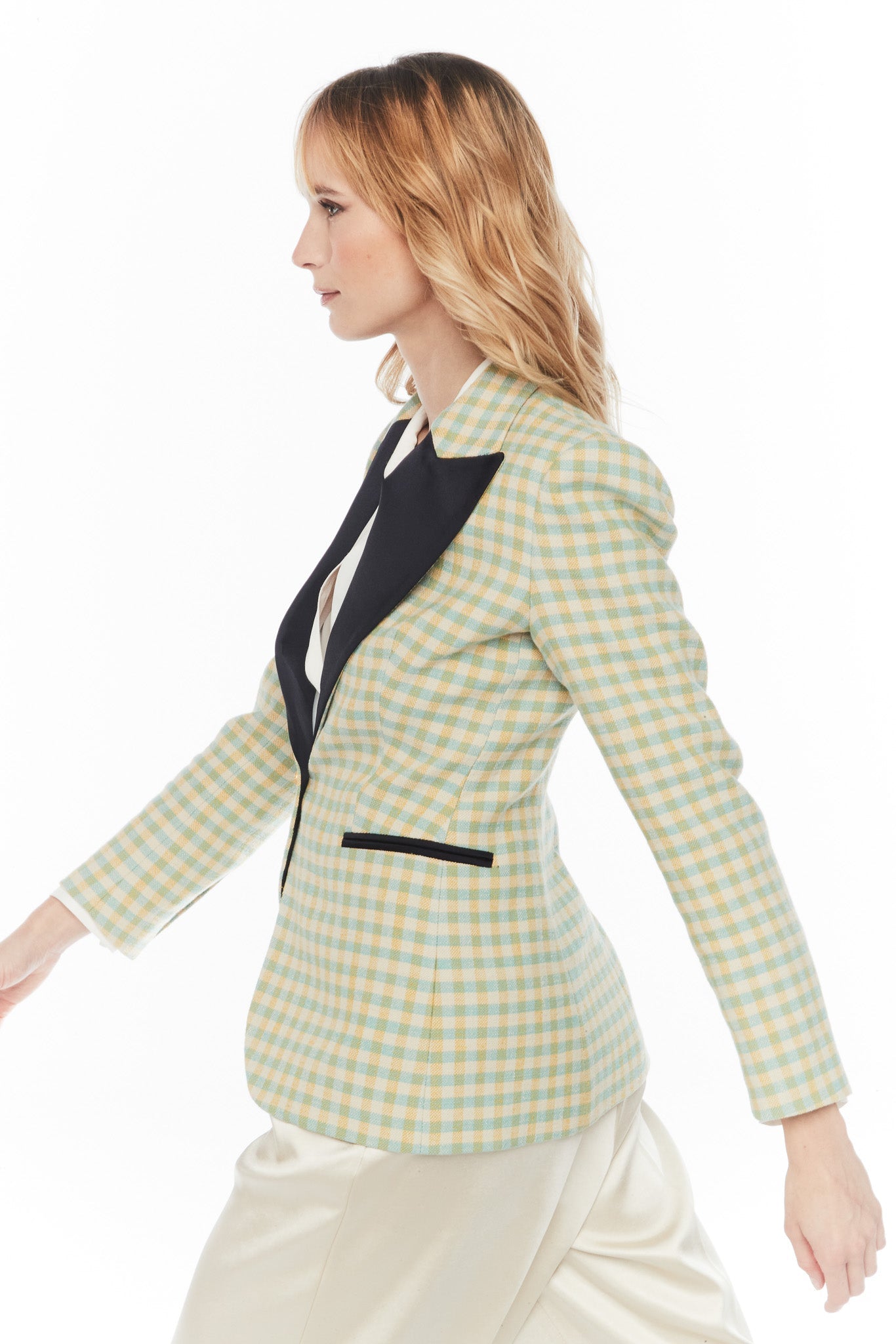 BLAZER CUADRO VICHY FIONA AZUL - THE EXTREME COLLECTION