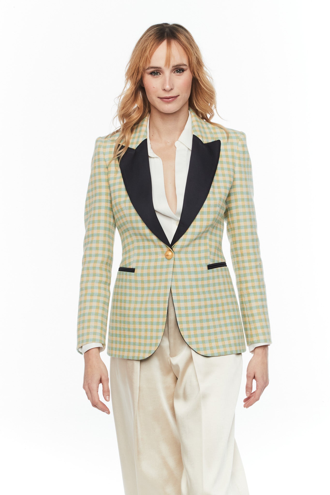 BLAZER CUADRO VICHY FIONA AZUL - THE EXTREME COLLECTION