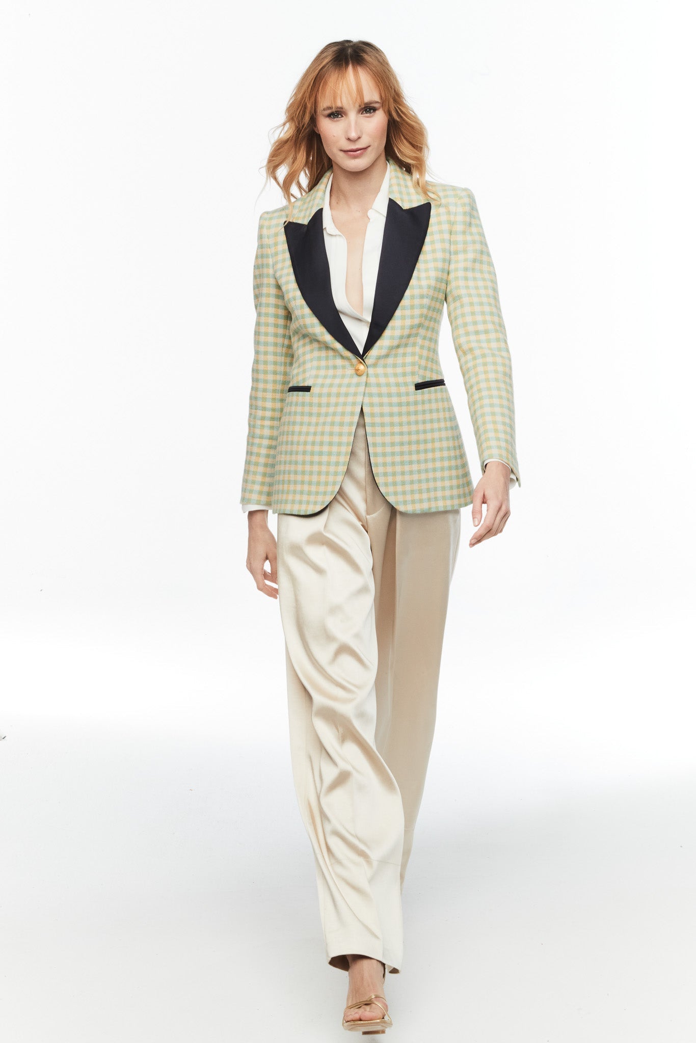 BLAZER CUADRO VICHY FIONA AZUL - THE EXTREME COLLECTION