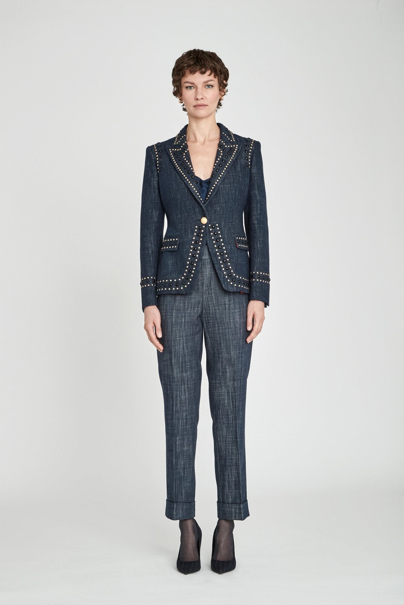 BLAZER ENTALLADA DENIM ROCK STAR - THE EXTREME COLLECTION