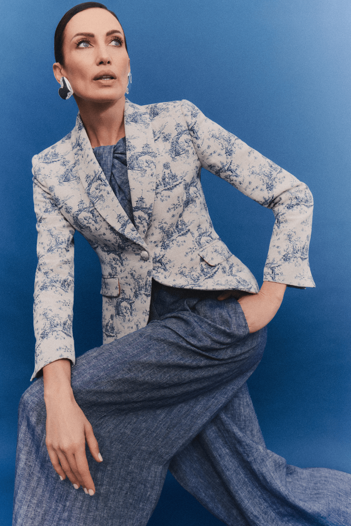 Blazer estampado azul Toile de Jouy - Edición Limitada - THE EXTREME COLLECTION